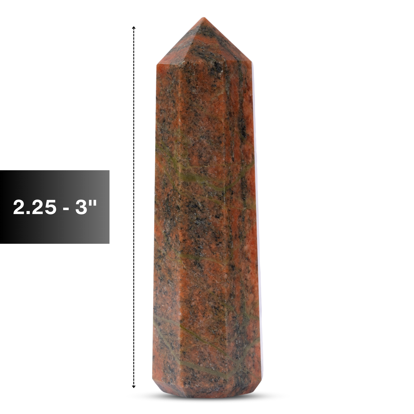 Natural Unakite Obelisk Point Crystal Tower 2.5-3", Healing Crystals and Stones, Meditation Accessories, Reiki, Spiritual Gifts & Decor