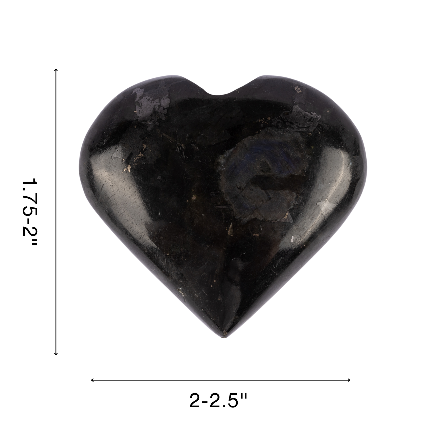 Larvikite Heart Palm Stone, Polished Crystal Stone for Chakra Balancing, Meditation, Spiritual and Crystal Gift