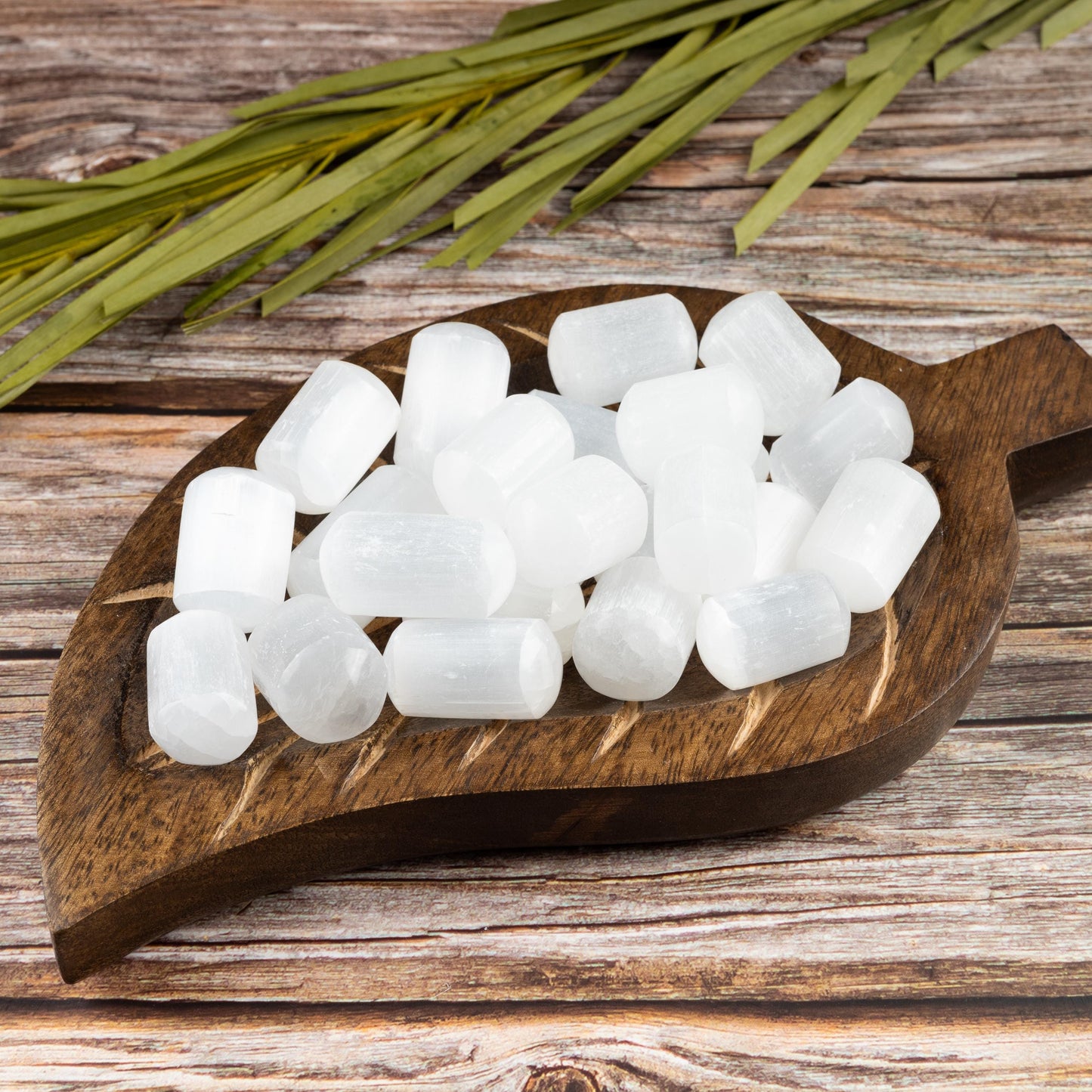 Selenite Crystal Tumble Stone Cylinder Shape, Authentic Polished Stone for Meditation, Spiritual Gifts, Chakra Healing, Reiki, & Energy Work