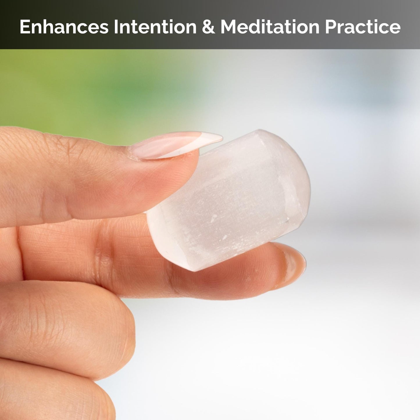 Selenite Crystal Tumble Stone Cylinder Shape, Authentic Polished Stone for Meditation, Spiritual Gifts, Chakra Healing, Reiki, & Energy Work