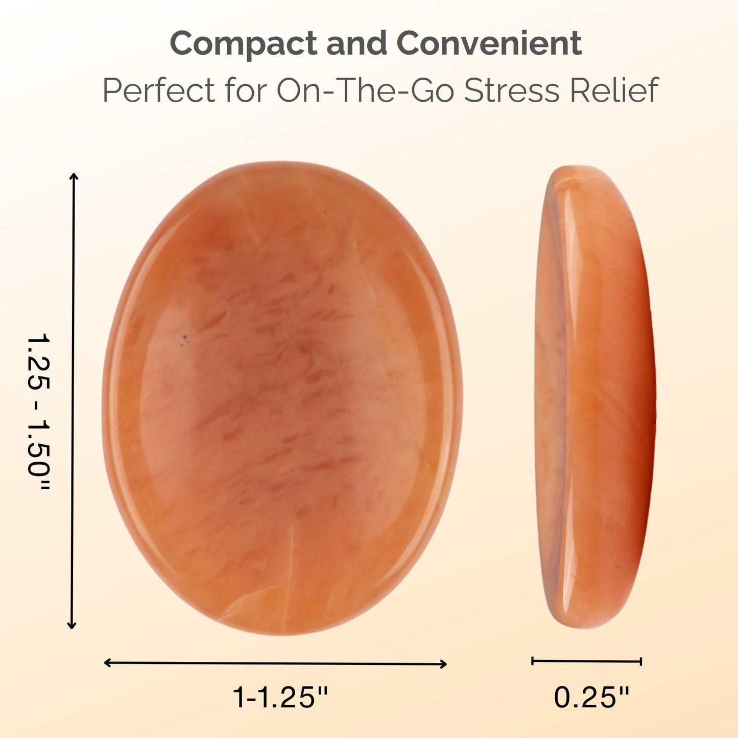 Peach Aventurine Worry Stone for Anxiety Relief, Healing Crystals, Natural Energy Healing Thumb Stone, Perfect Meditation & Spiritual Gift