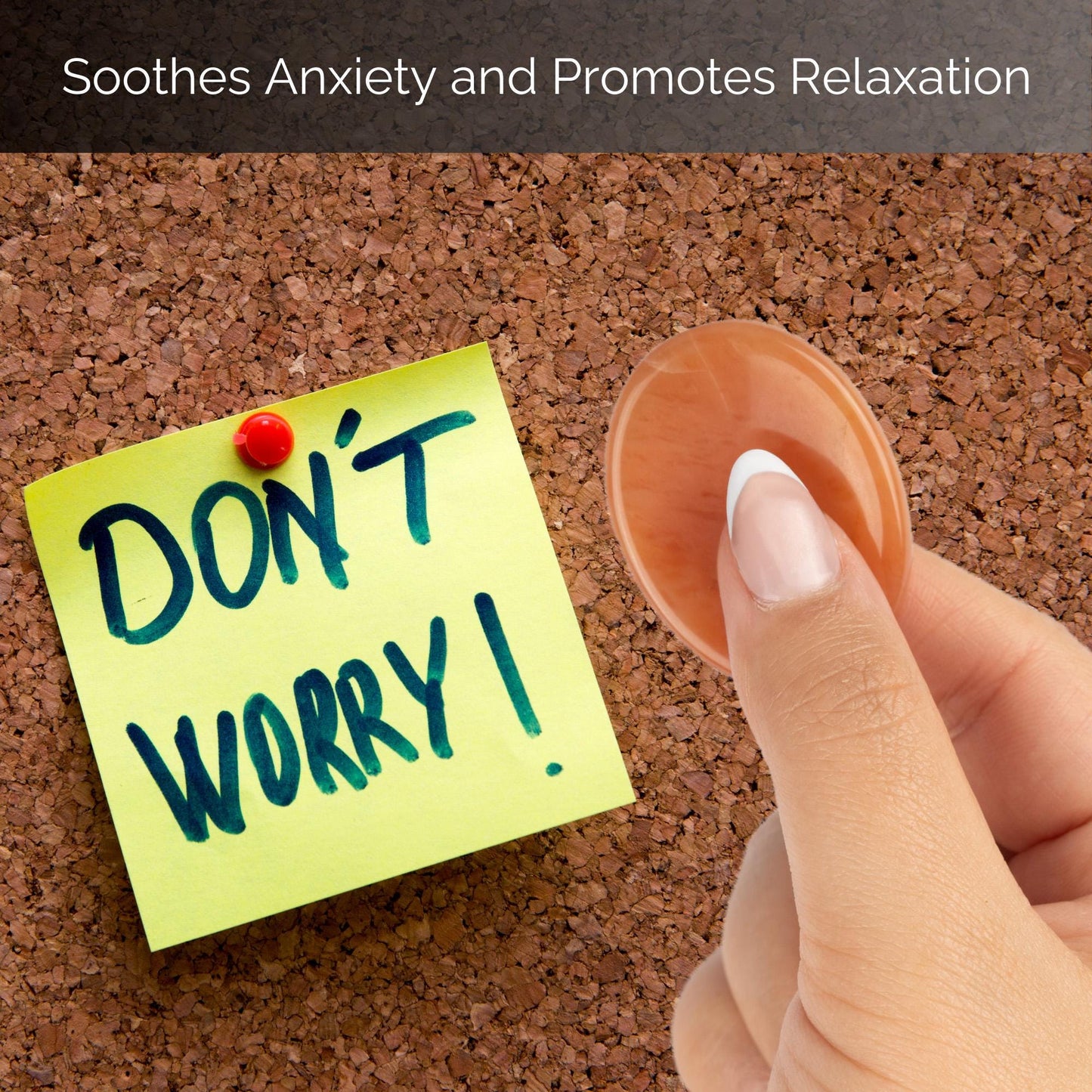 Peach Aventurine Worry Stone for Anxiety Relief, Healing Crystals, Natural Energy Healing Thumb Stone, Perfect Meditation & Spiritual Gift