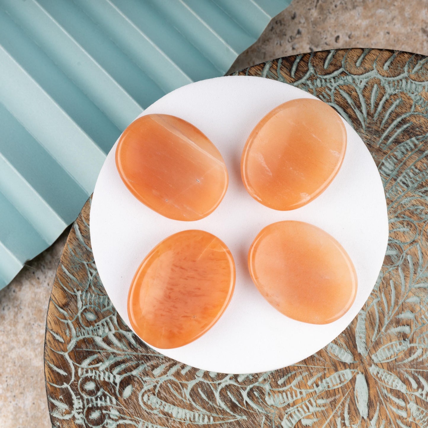 Peach Aventurine Worry Stone for Anxiety Relief, Healing Crystals, Natural Energy Healing Thumb Stone, Perfect Meditation & Spiritual Gift