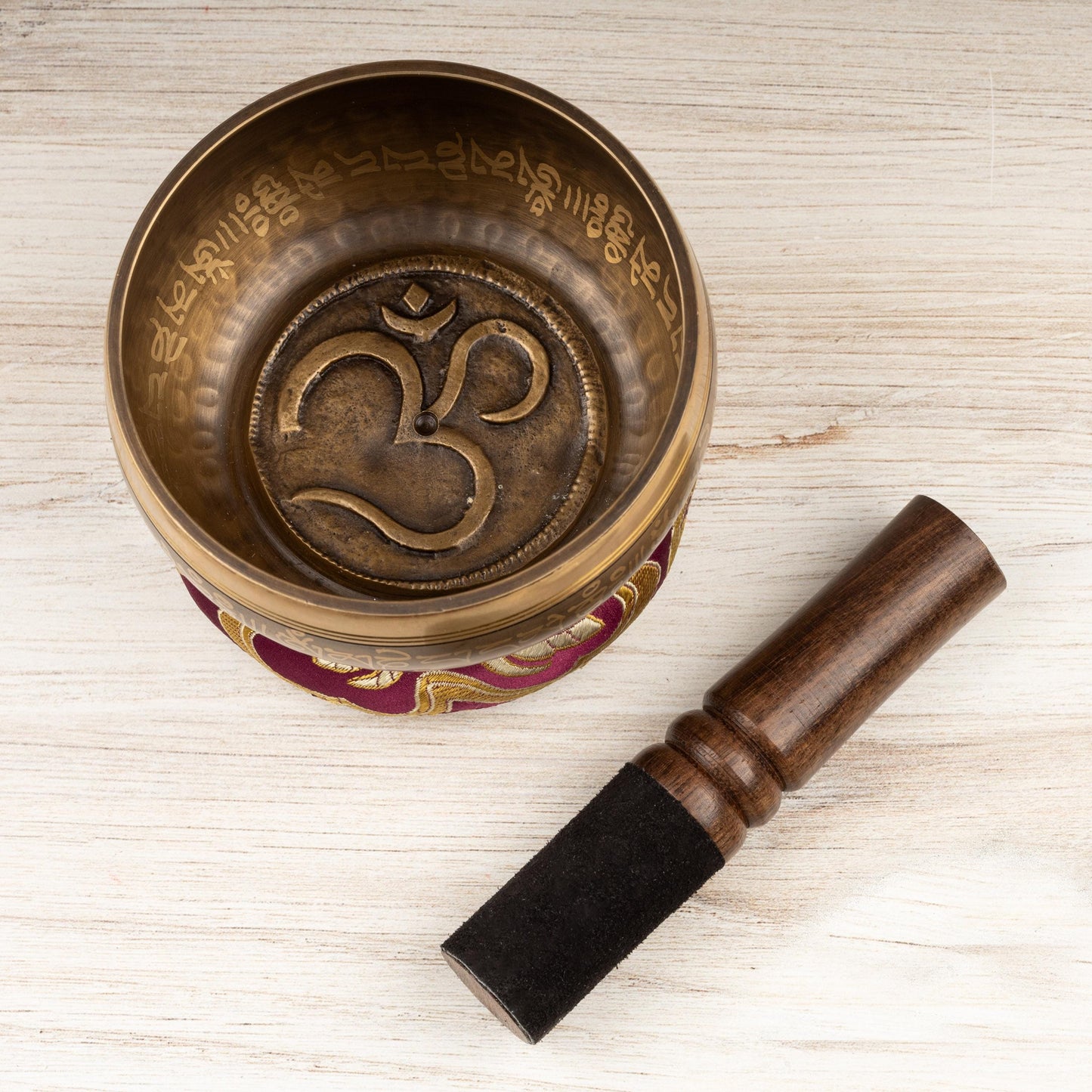 Tibetan Singing Bowl, Ohm Design, Meditation Bowl, Sound Bowl Chakra Healing, Handcrafted Singing Bowl Set, Spiritual & Wellness Gift