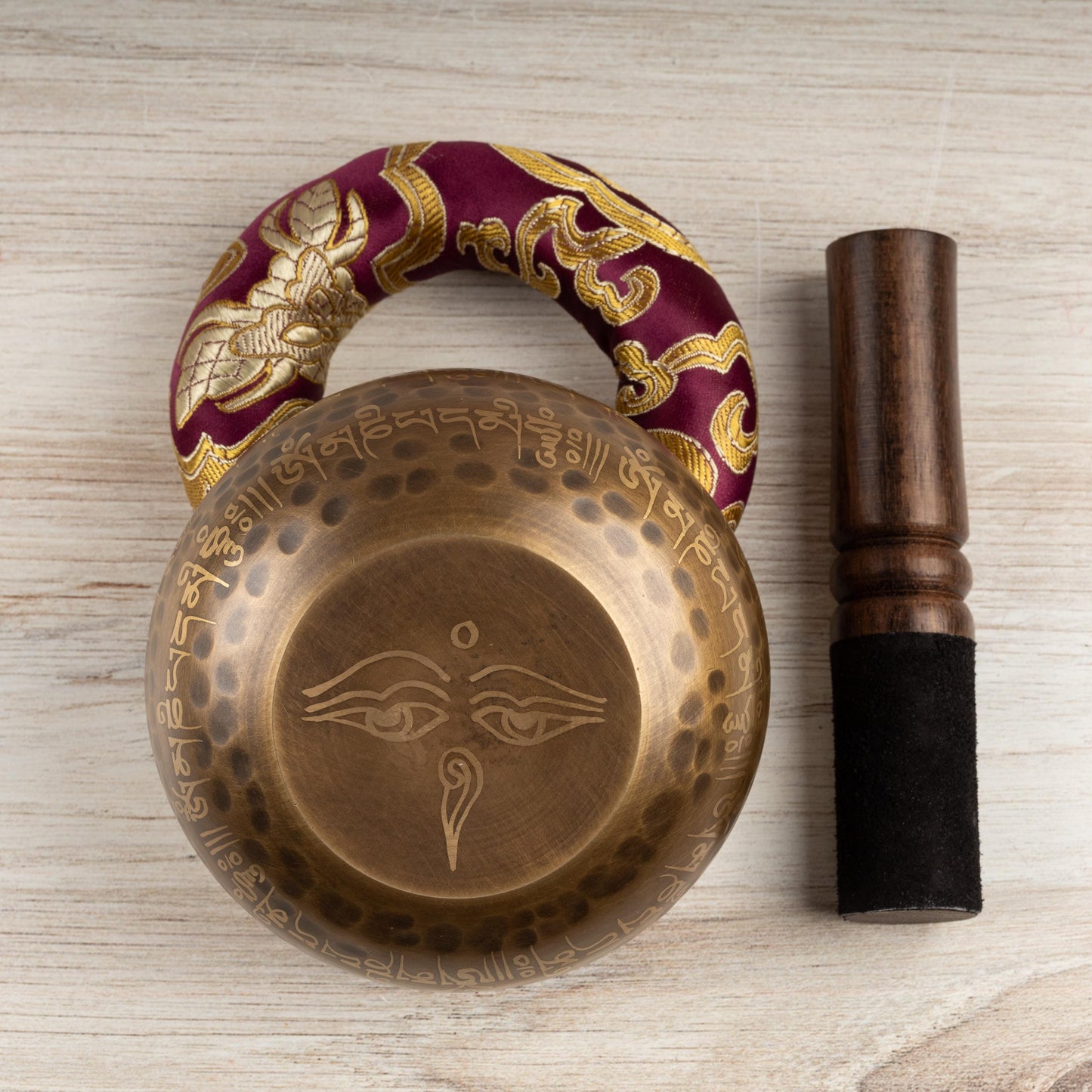 Tibetan Singing Bowl, Ohm Design, Meditation Bowl, Sound Bowl Chakra Healing, Handcrafted Singing Bowl Set, Spiritual & Wellness Gift