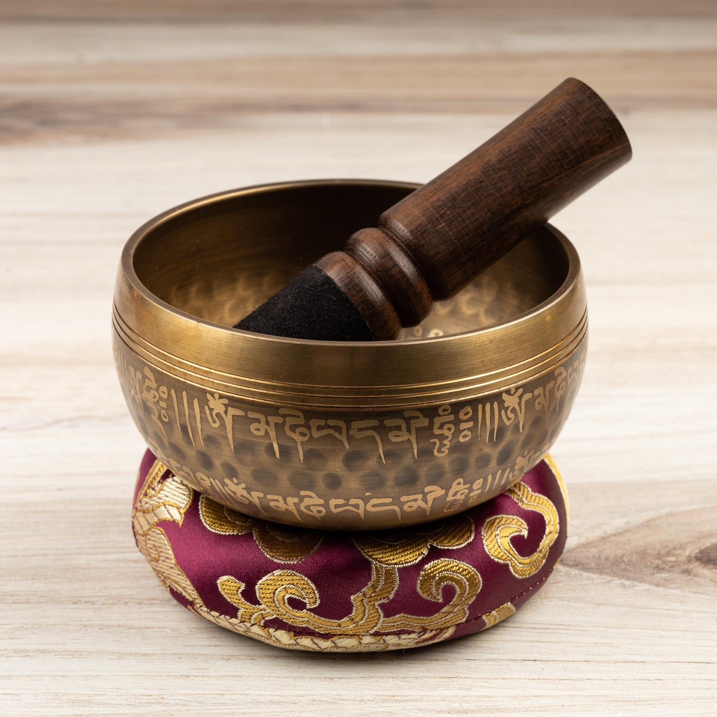 Tibetan Singing Bowl, Ohm Design, Meditation Bowl, Sound Bowl Chakra Healing, Handcrafted Singing Bowl Set, Spiritual & Wellness Gift