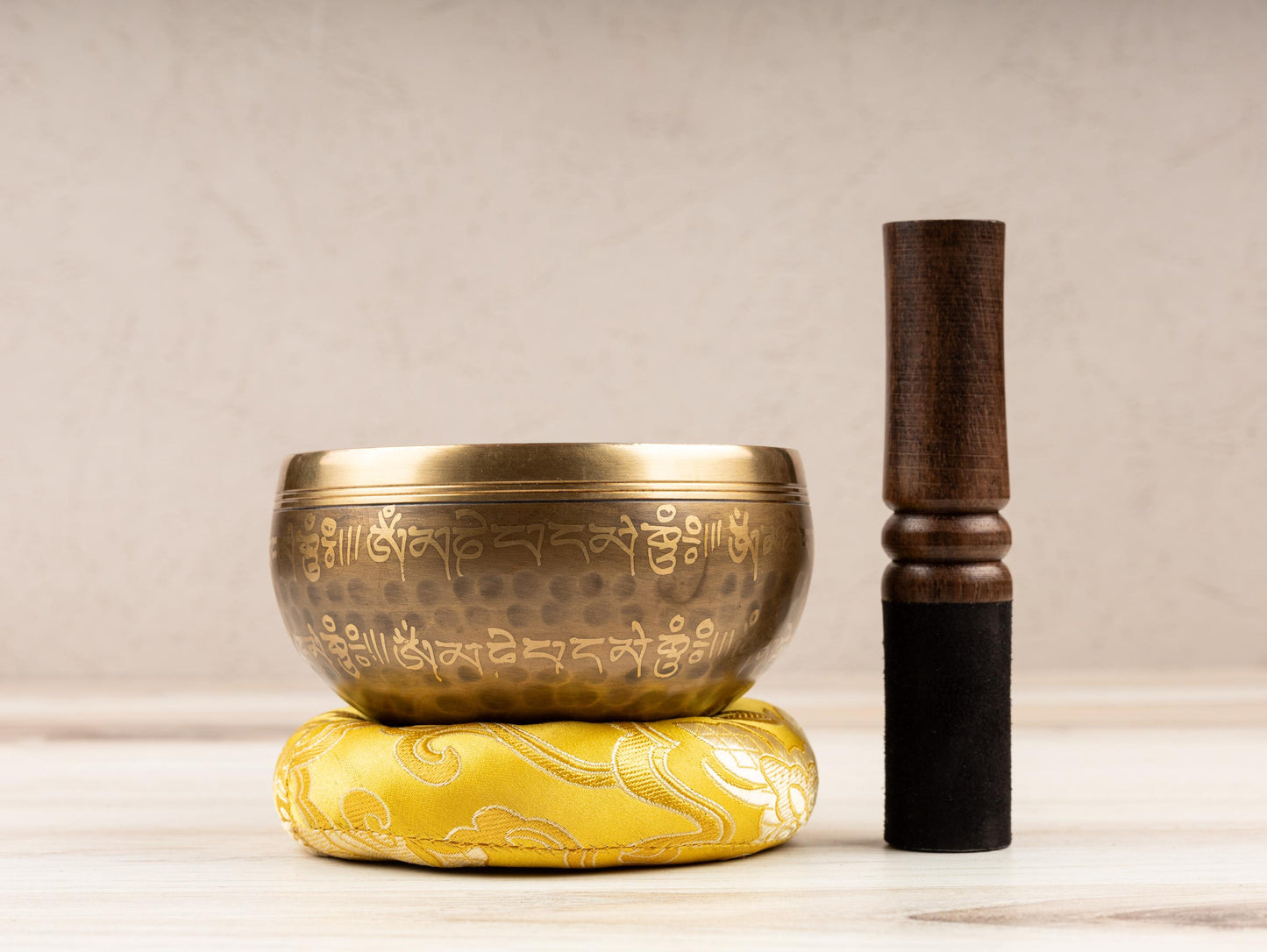 Tibetan Singing Bowl, 5 Buddha Design, Meditation Bowl, Sound Bowl Chakra Healing, Handcrafted Singing Bowl Set, Spiritual & Wellness Gift