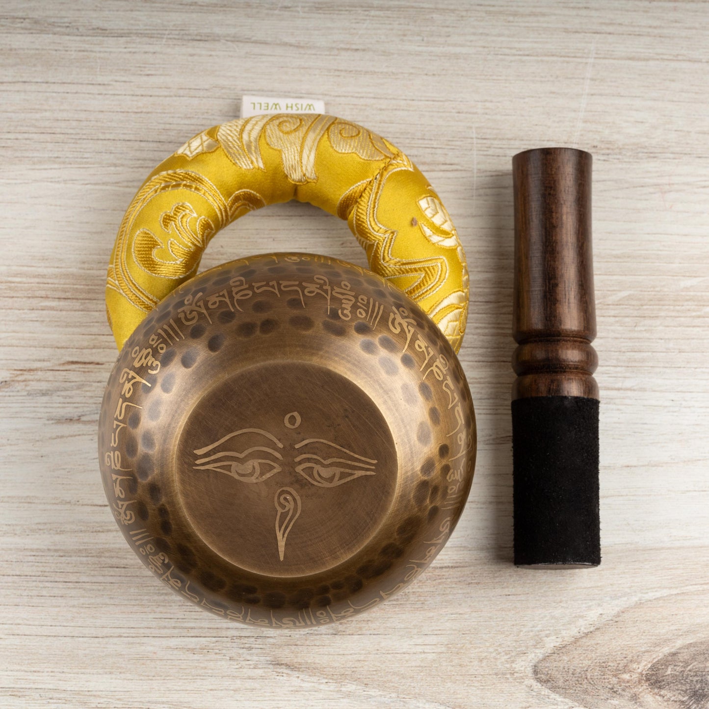 Tibetan Singing Bowl, 5 Buddha Design, Meditation Bowl, Sound Bowl Chakra Healing, Handcrafted Singing Bowl Set, Spiritual & Wellness Gift