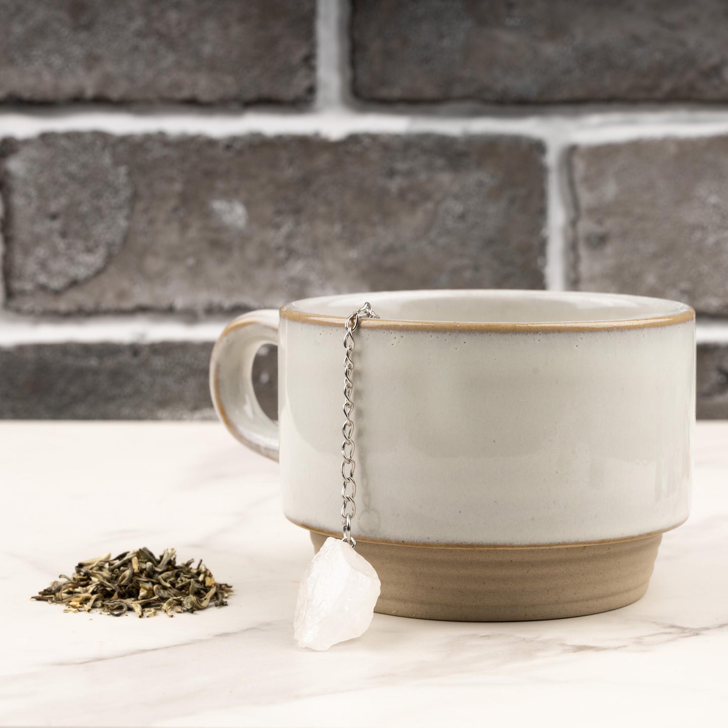 Raw Crystal Tea Infuser, Loose Leaf Tea Steeper with Natural Stone, Tea Lover Gift, Rough Crystal Tea Ball, Amethyst, Rose Quartz & More