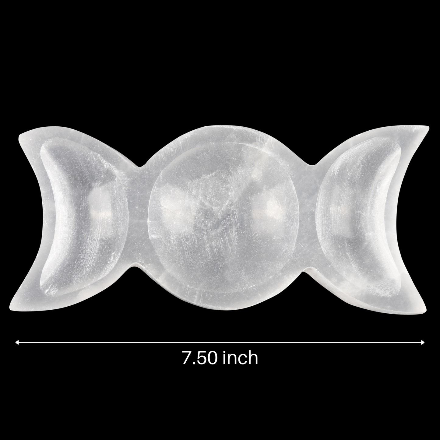 Selenite Bowl Triple Moon Shape, Selenite Crystal Cleansing Bowl, Healing Crystals & Stones, Spiritual Crystal Decor