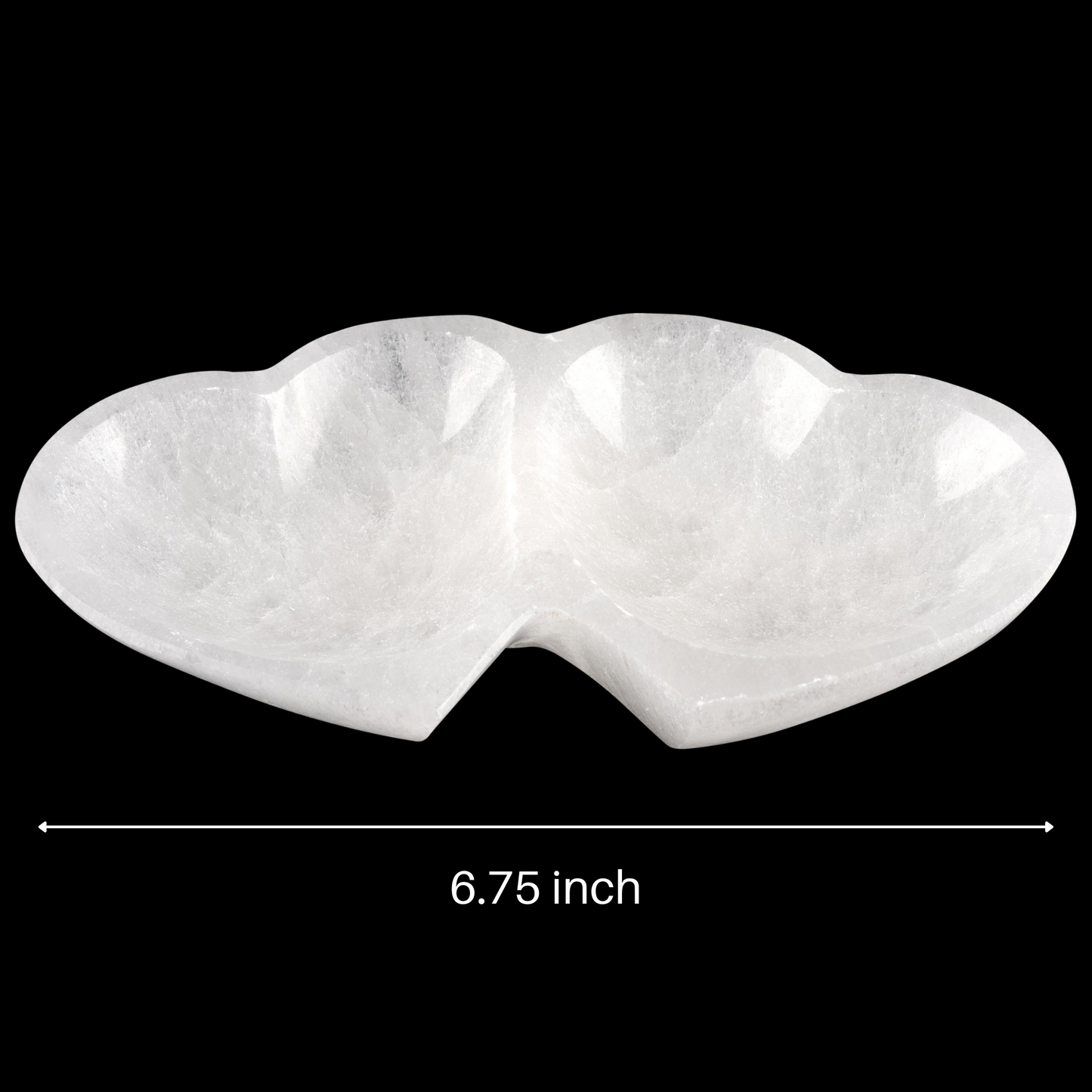 Selenite Bowl Double Heart, Selenite Crystal Cleansing Bowl, Healing Crystals & Stones, Spiritual Crystal Decor