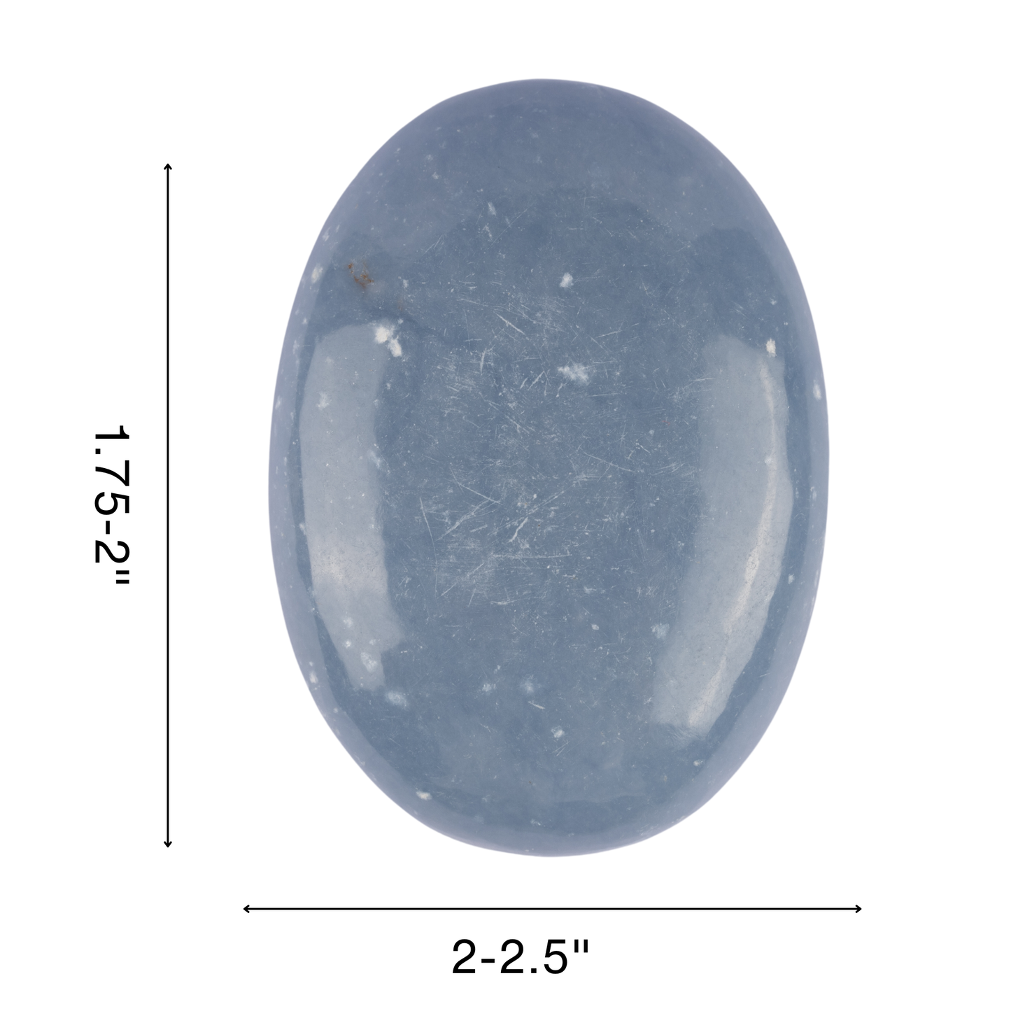 Angelite Palm Stone, Polished Crystal Stone for Chakra Balancing, Meditation, Spiritual and Crystal Gift