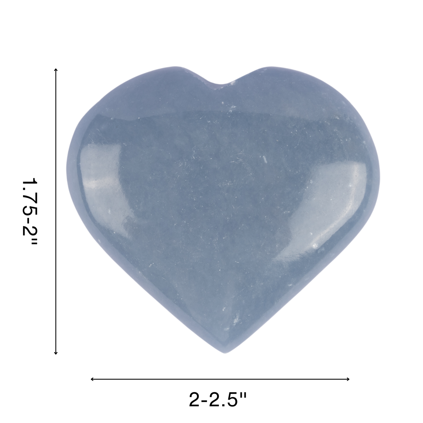 Angelite Heart Palm Stone, Polished Crystal Stone for Chakra Balancing, Meditation, Spiritual and Crystal Gift