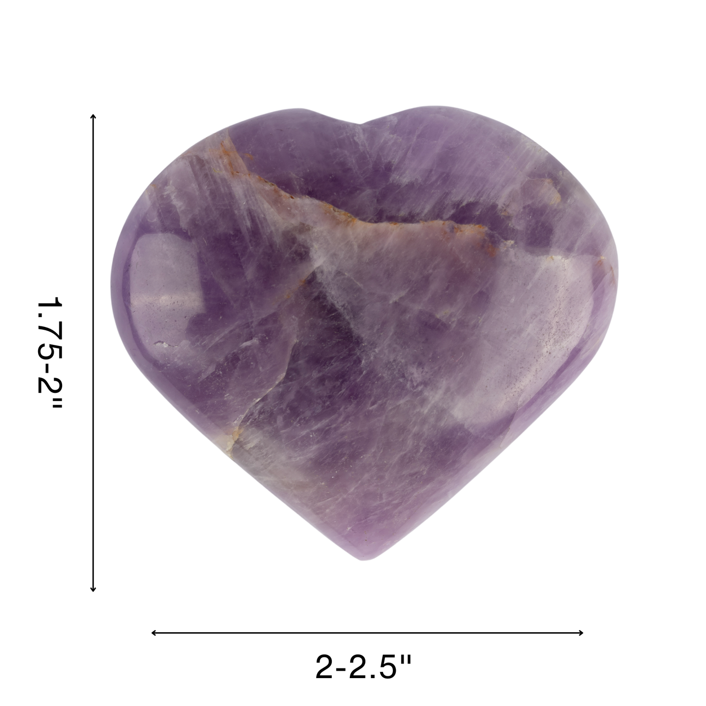 Amethyst Heart Palm Stone, Polished Crystal Stone for Chakra Balancing, Meditation, Spiritual and Crystal Gift