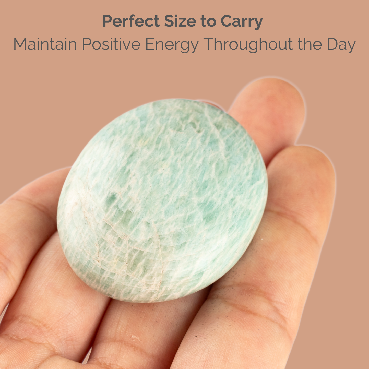 Amazonite Palm Stone, Polished Crystal Stone for Chakra Balancing, Meditation, Spiritual and Crystal Gift