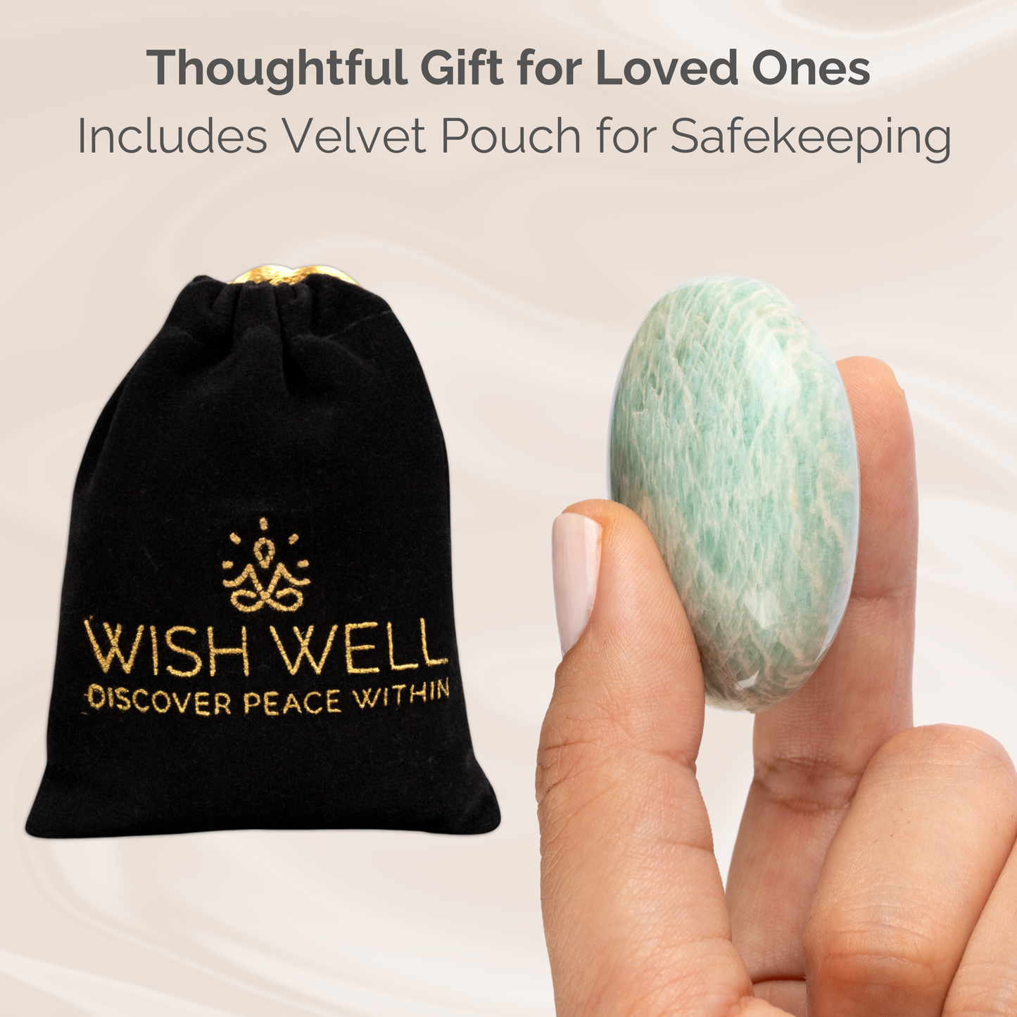 Amazonite Palm Stone, Polished Crystal Stone for Chakra Balancing, Meditation, Spiritual and Crystal Gift