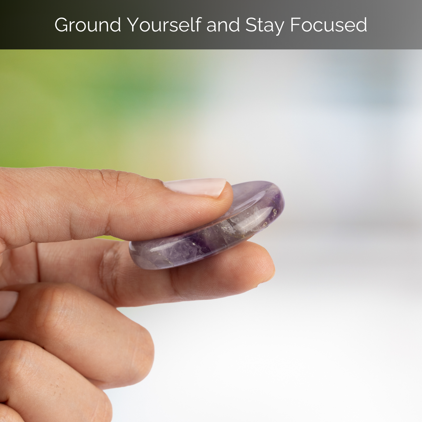 Amethyst Worry Stone, Healing Crystals, Energy Healing Thumb Stone, Meditation & Spiritual Gift