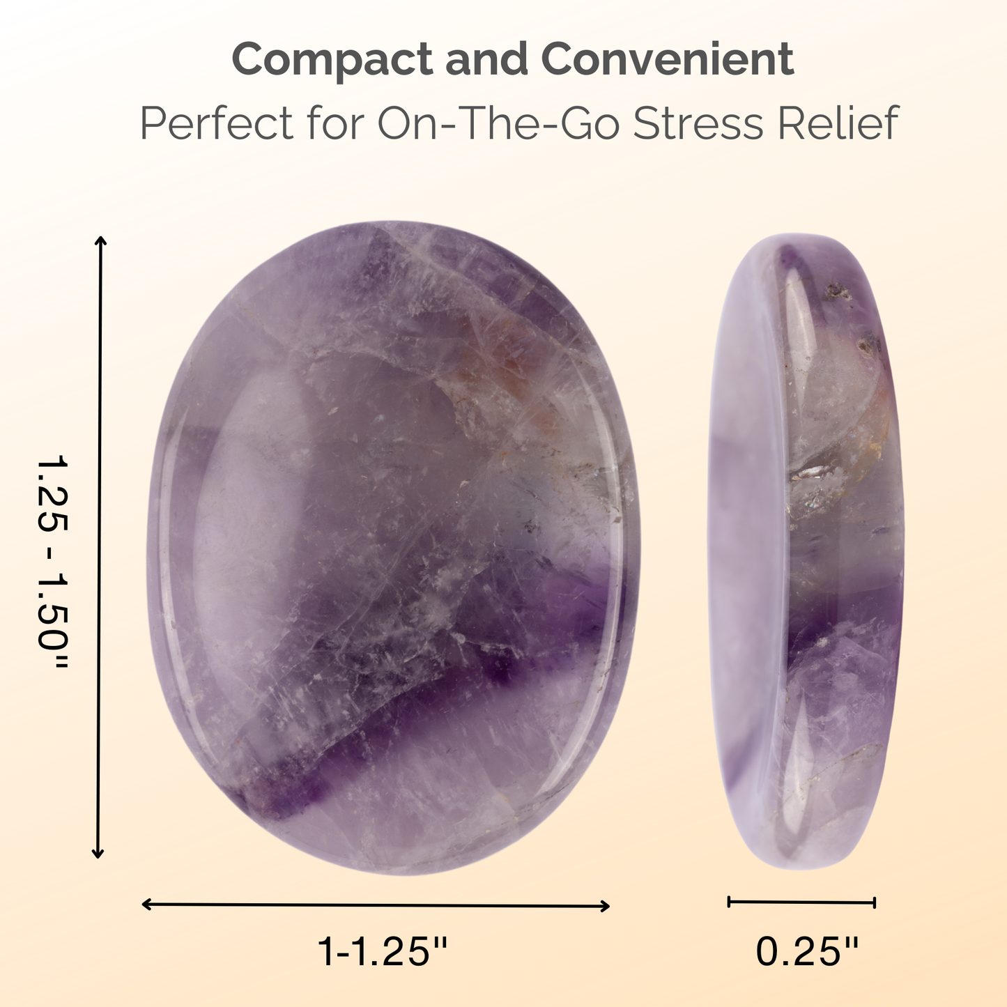 Amethyst Worry Stone, Healing Crystals, Energy Healing Thumb Stone, Meditation & Spiritual Gift