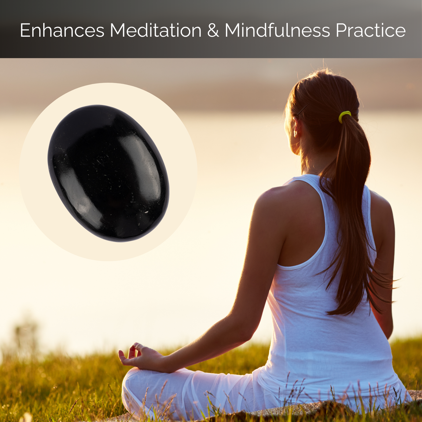 Black Obsidian Palm Stone, Polished Crystal Stone for Chakra Balancing, Meditation, Spiritual and Crystal Gift