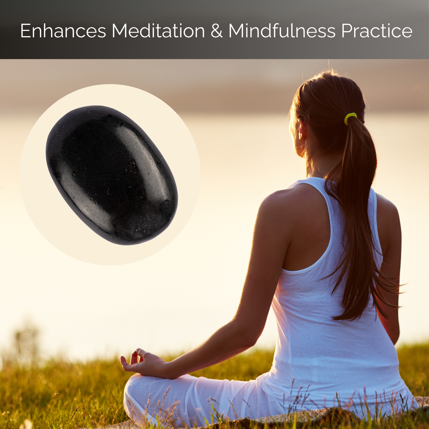 Black Tourmaline Palm Stone, Polished Crystal Stone for Chakra Balancing, Meditation, Spiritual and Crystal Gift