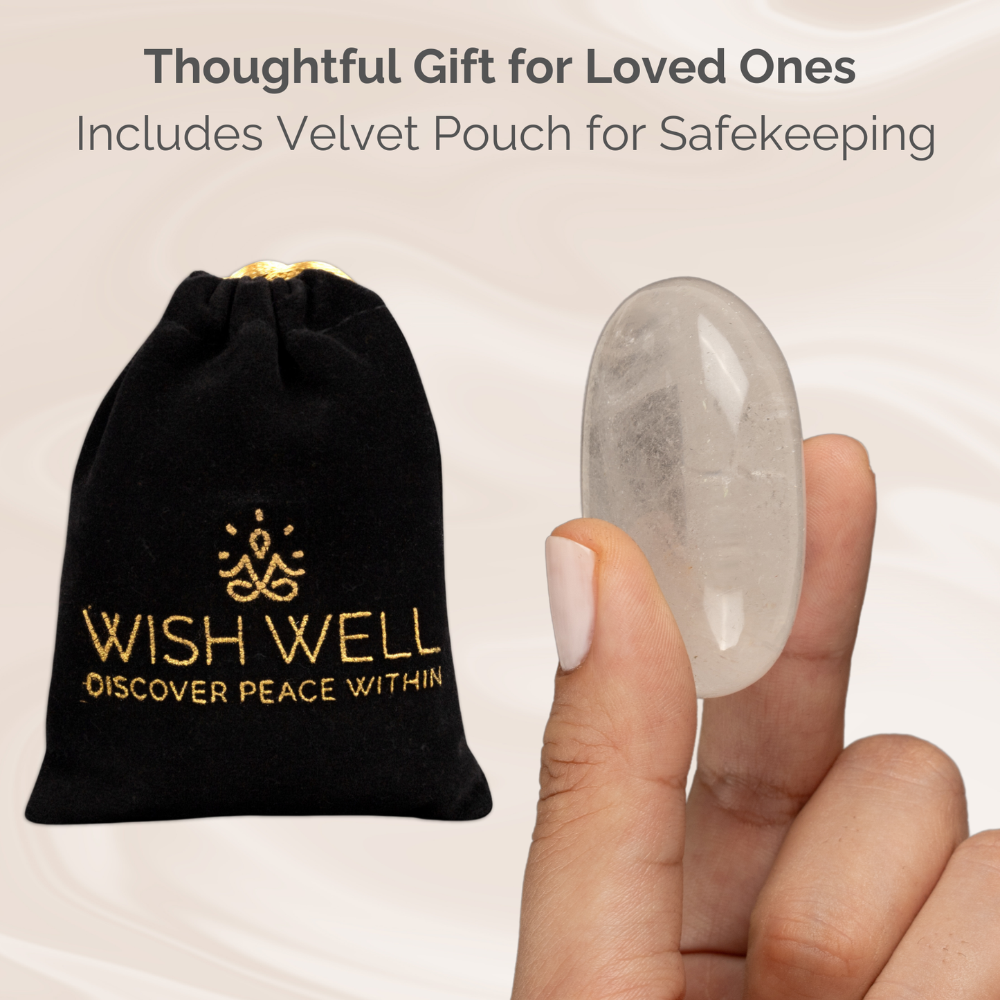 Clear Quartz Palm Stone, Polished Crystal Stone for Chakra Balancing, Meditation, Spiritual and Crystal Gift
