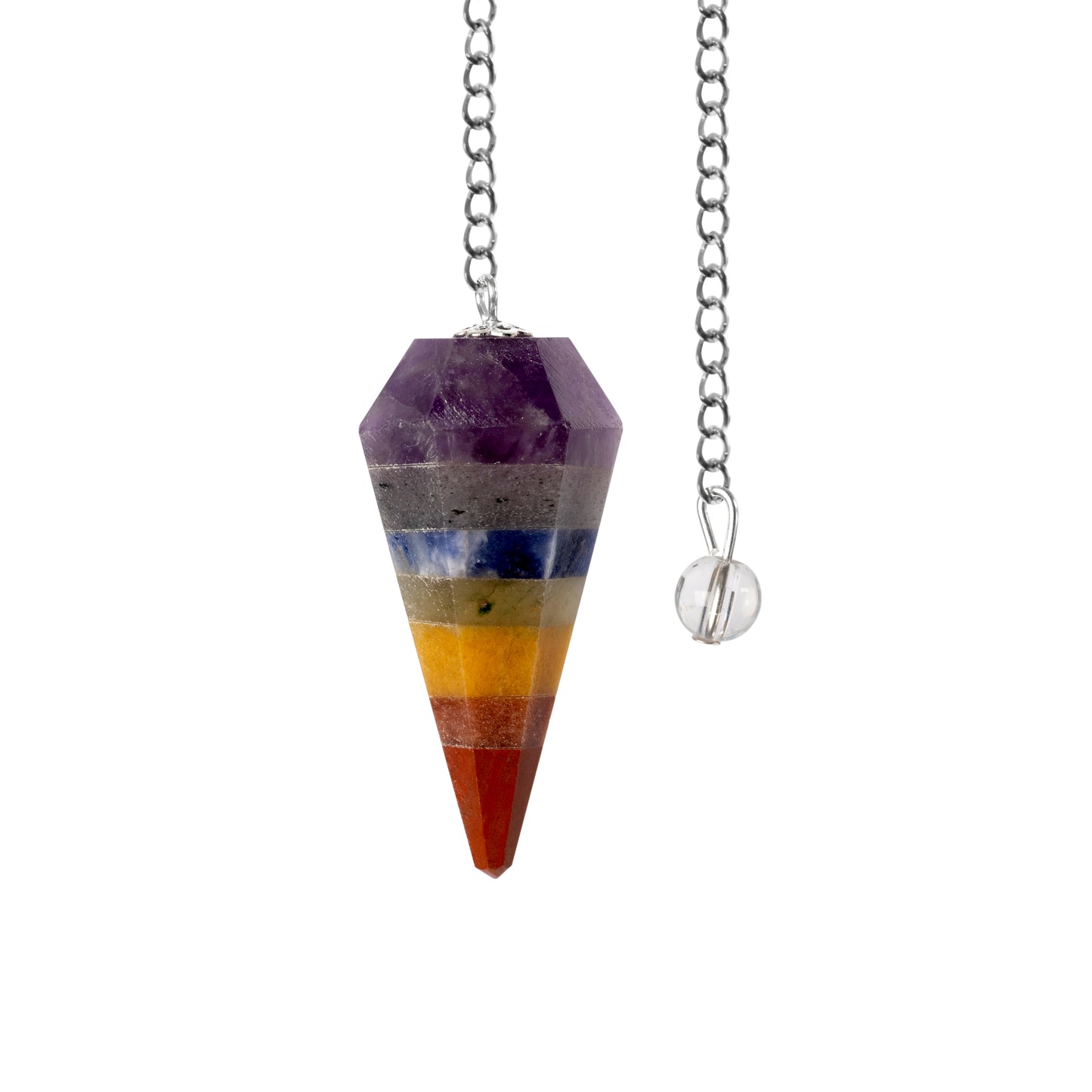 7 Chakra Pendulum Crystal Divination Tools — Dowsing Pendulum Crystal with Crystal Ball for Meditation, Chakra Healing, Energy Work, Reiki, and Crystal Grid