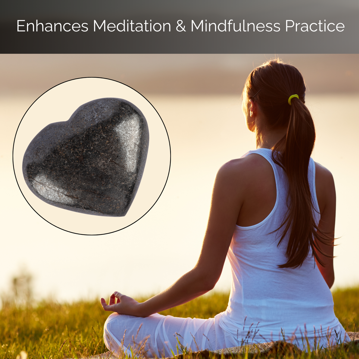 Hematite Heart Palm Stone, Polished Crystal Stone for Chakra Balancing, Meditation, Spiritual and Crystal Gift