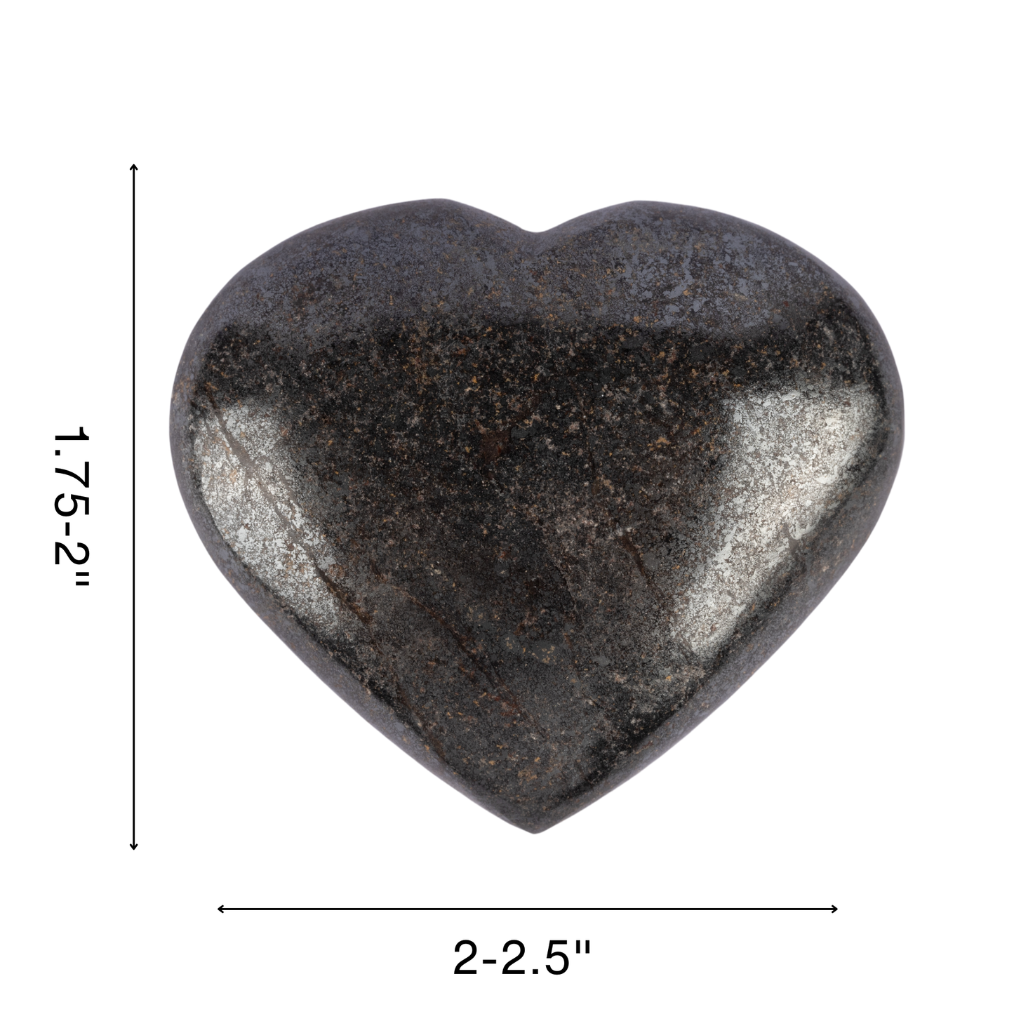 Hematite Heart Palm Stone, Polished Crystal Stone for Chakra Balancing, Meditation, Spiritual and Crystal Gift