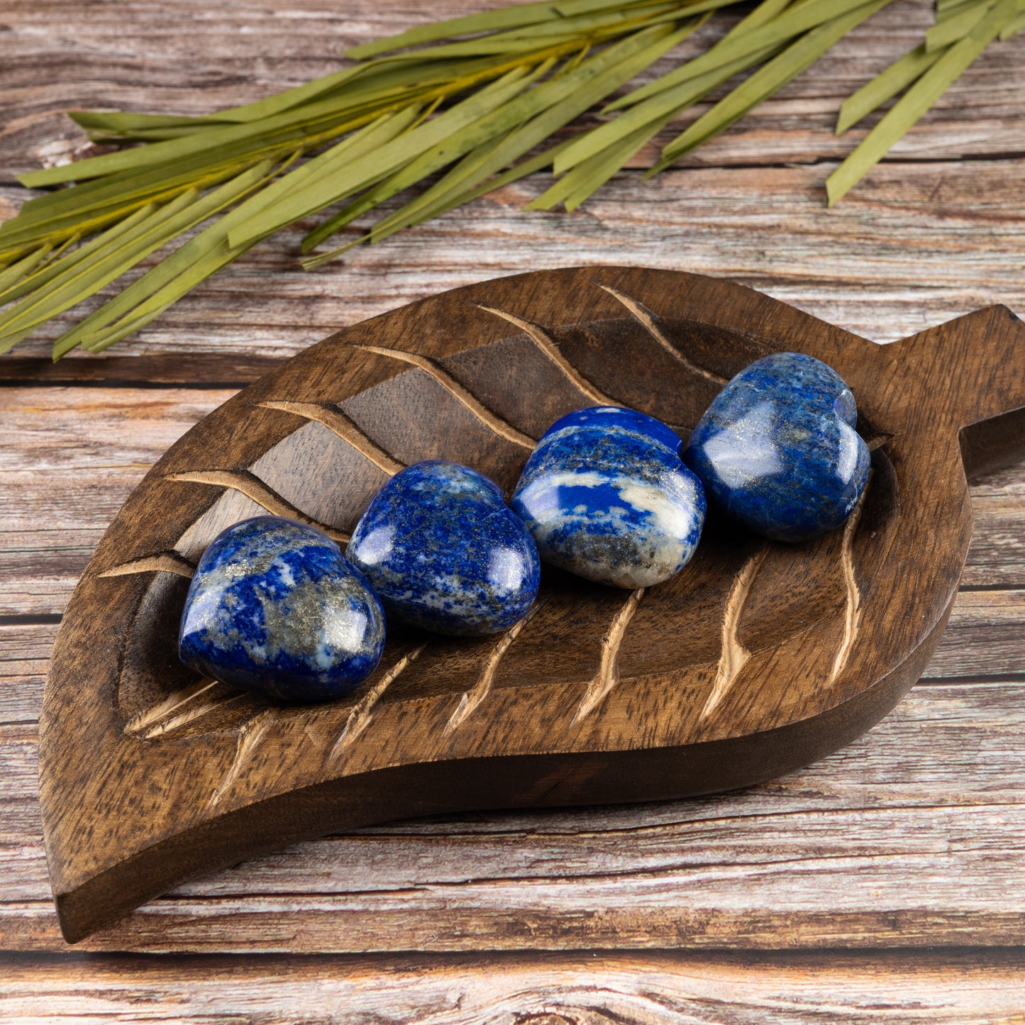 Lapis Lazuli Heart Palm Stone, Polished Crystal Stone for Chakra Balancing, Meditation, Spiritual and Crystal Gift