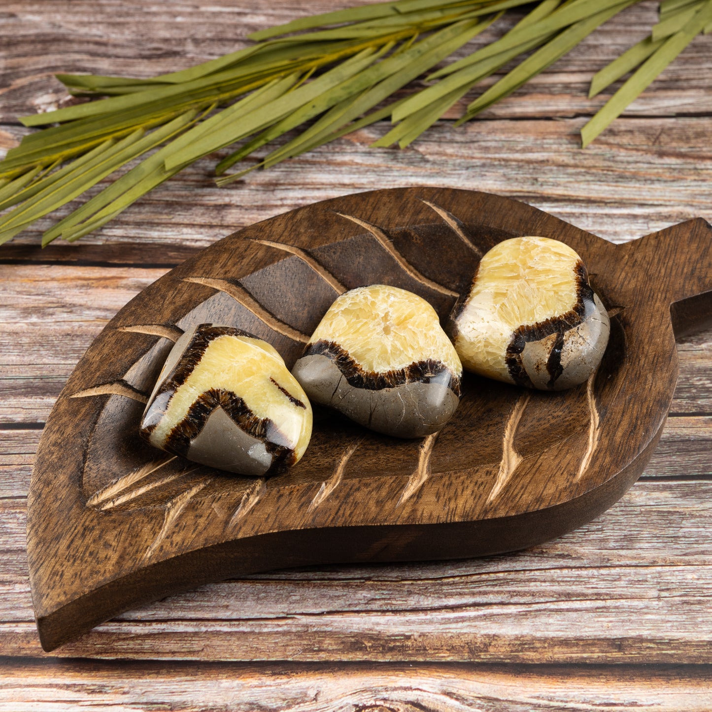 Septarian Heart Palm Stone, Polished Crystal Stone for Chakra Balancing, Meditation, Spiritual and Crystal Gift