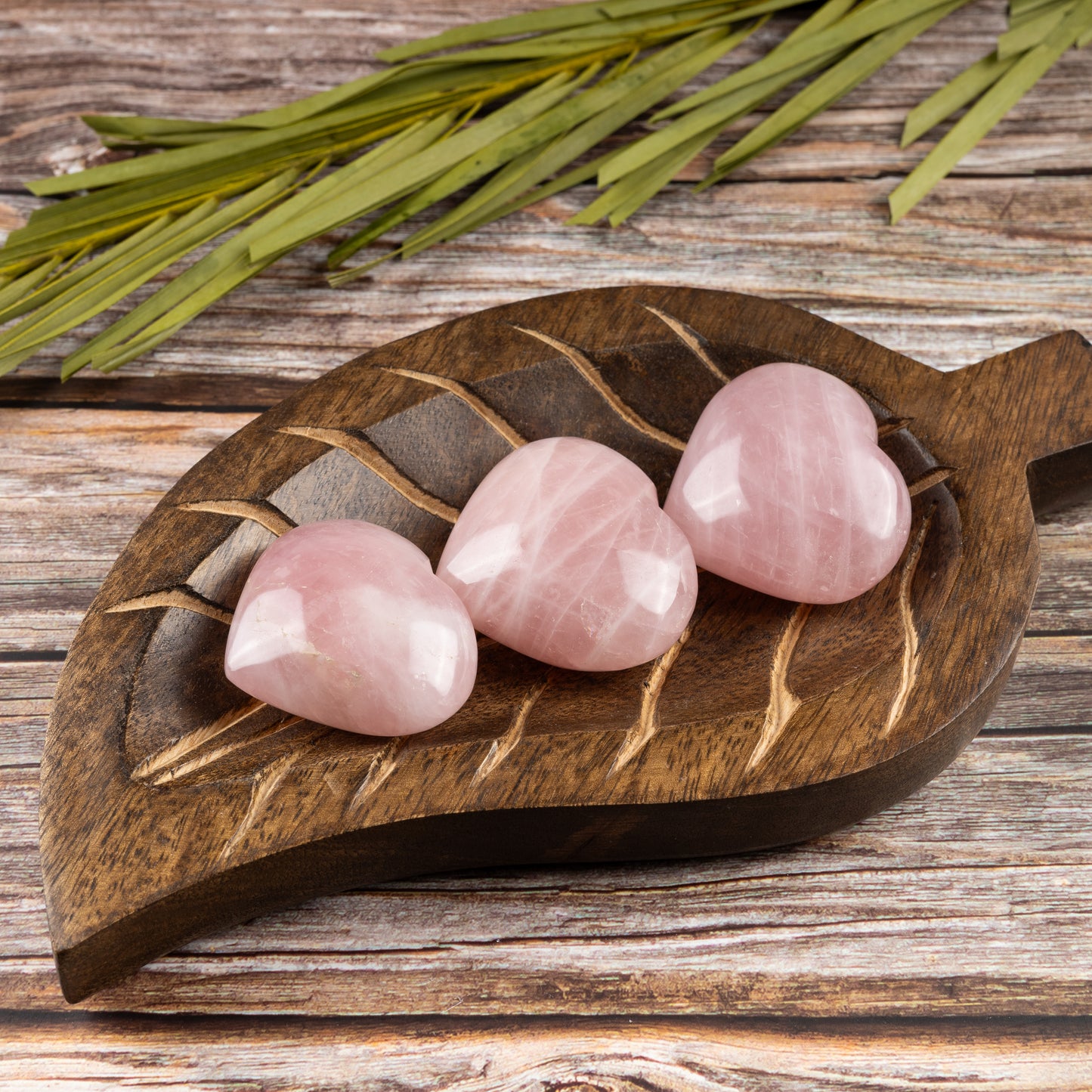 Rose Quartz Heart Palm Stone, Polished Crystal Stone for Chakra Balancing, Meditation, Spiritual and Crystal Gift