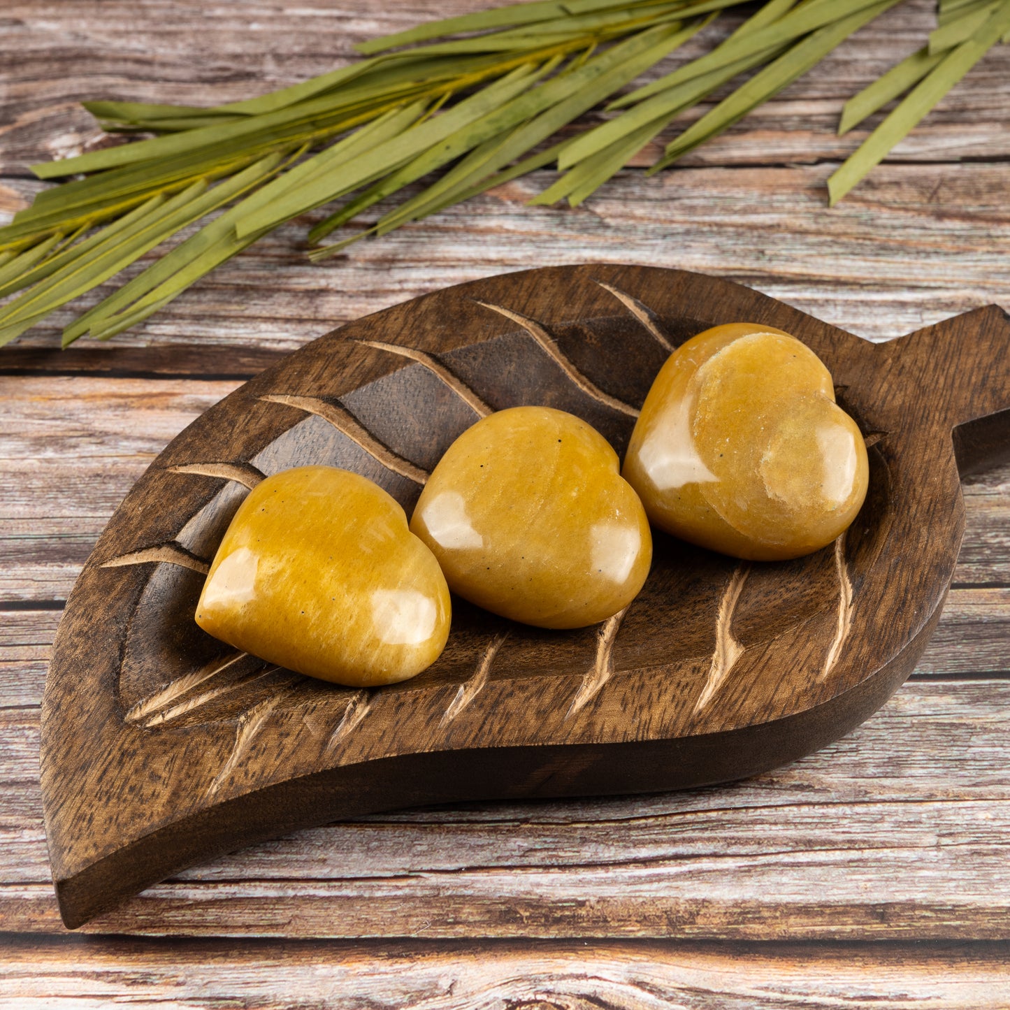 Yellow Aventurine Heart Palm Stone, Polished Crystal Stone for Chakra Balancing, Meditation, Spiritual and Crystal Gift