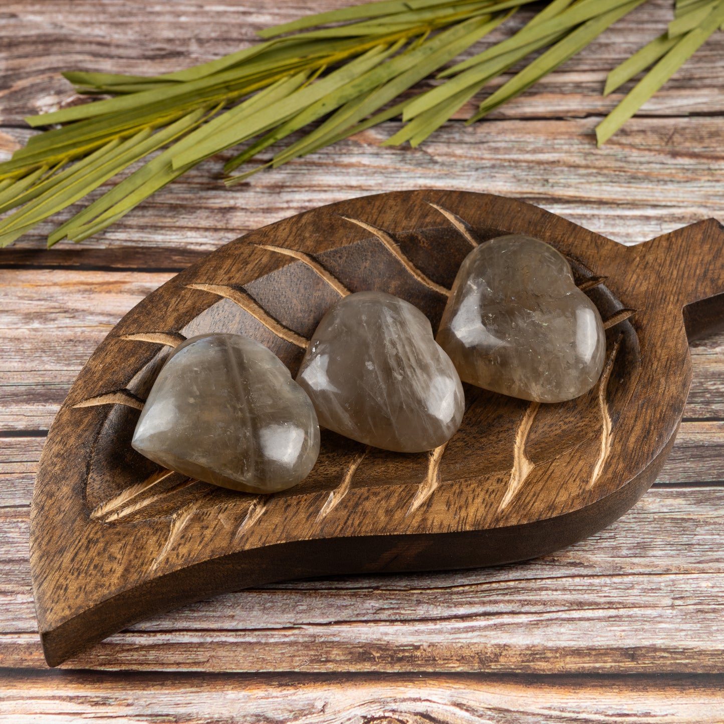Smoky Quartz Heart Palm Stone, Polished Crystal Stone for Chakra Balancing, Meditation, Spiritual and Crystal Gift