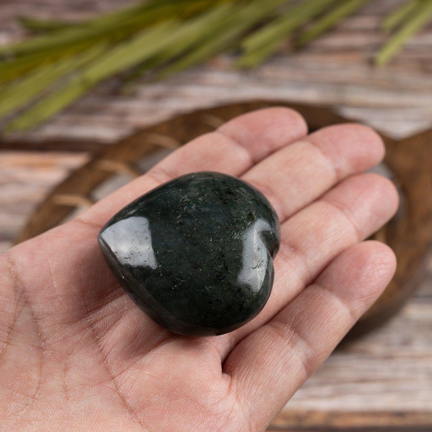 Labradorite Heart Palm Stone, Polished Crystal Stone for Chakra Balancing, Meditation, Spiritual and Crystal Gift