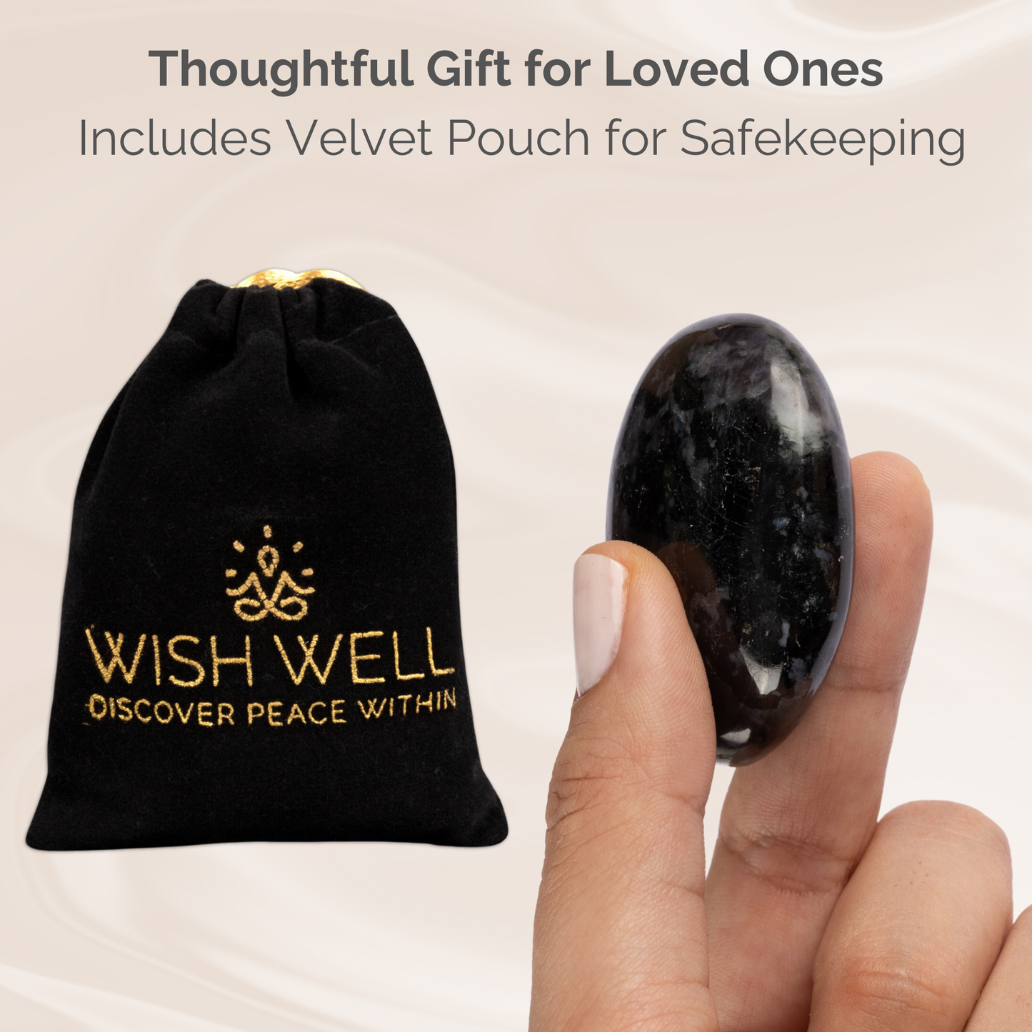 Indigo Gabbro Palm Stone, Polished Crystal Stone for Chakra Balancing, Meditation, Spiritual and Crystal Gift