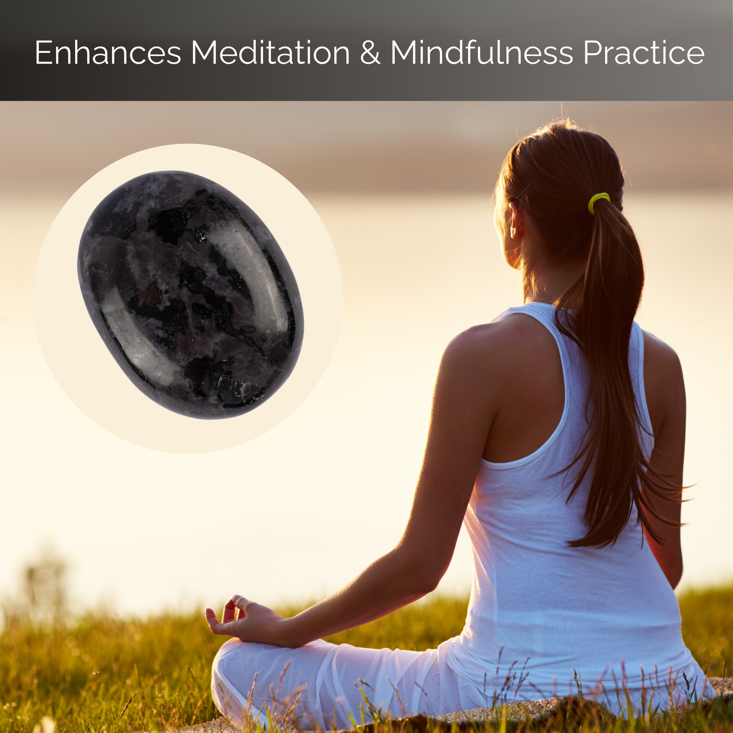 Indigo Gabbro Palm Stone, Polished Crystal Stone for Chakra Balancing, Meditation, Spiritual and Crystal Gift