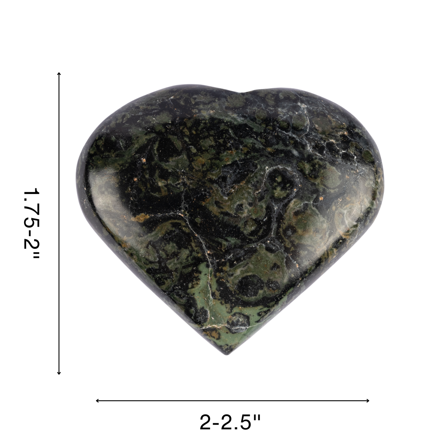 Kambaba Jasper Heart Palm Stone, Polished Crystal Stone for Chakra Balancing, Meditation, Spiritual and Crystal Gift