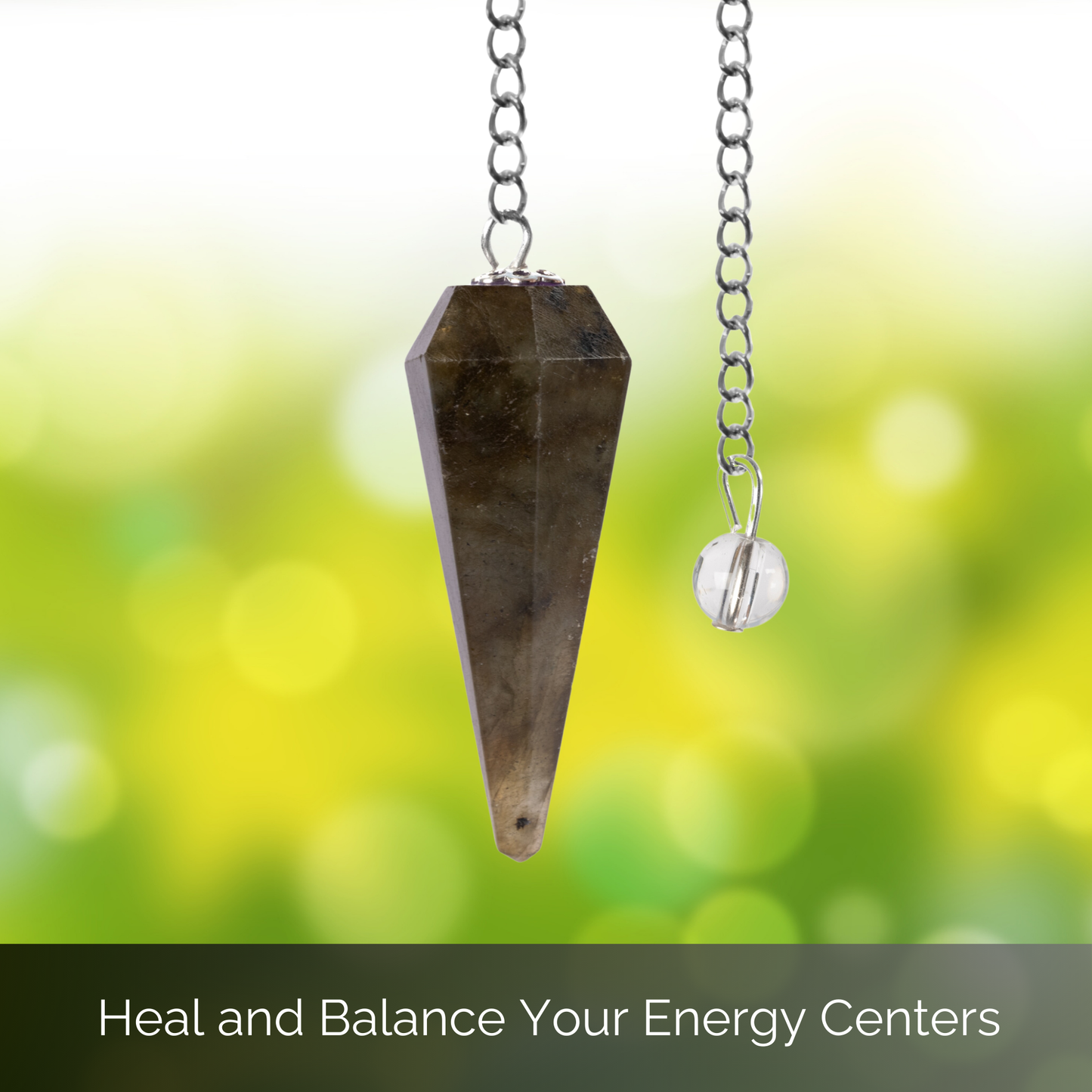 Labradorite Pendulum Crystal Divination Tools — Dowsing Pendulum Crystal with Crystal Ball for Meditation, Chakra Healing, Energy Work, Reiki, and Crystal Grid