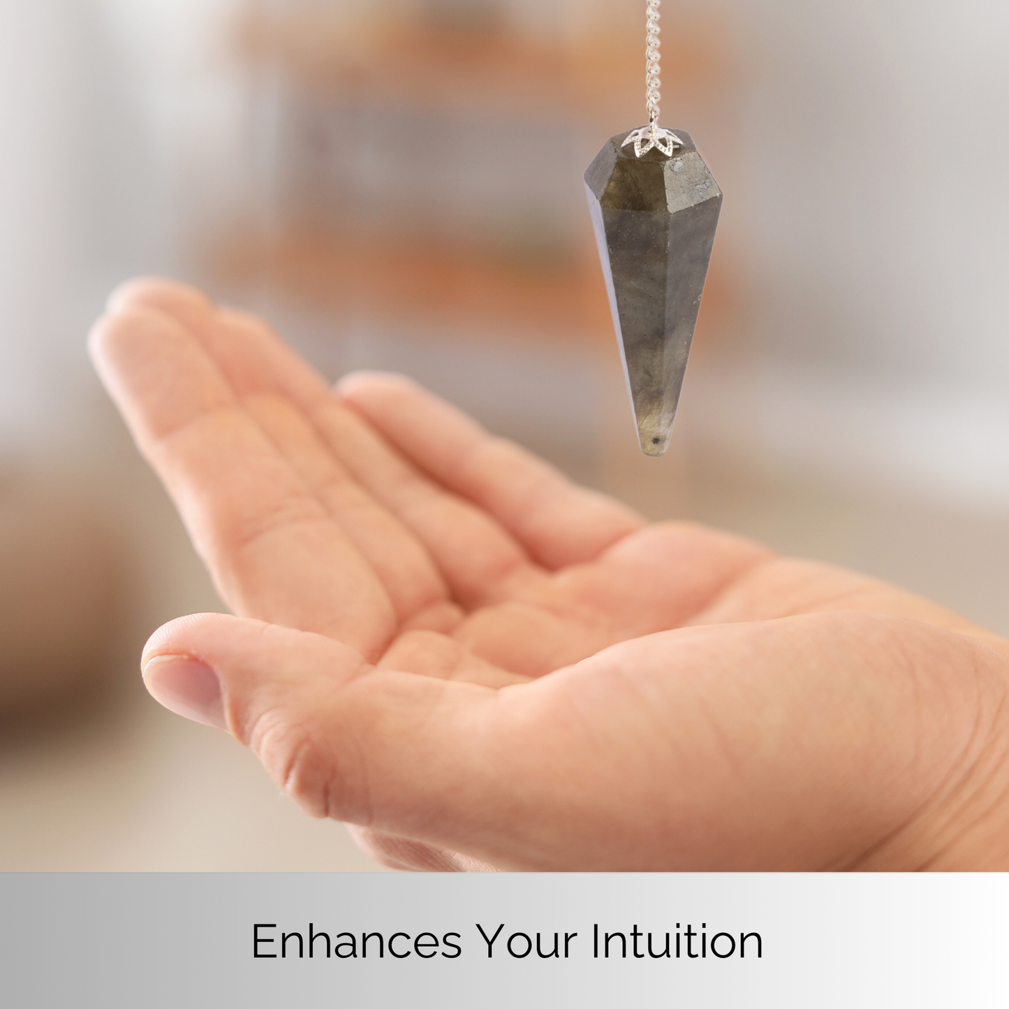 Labradorite Pendulum Crystal Divination Tools — Dowsing Pendulum Crystal with Crystal Ball for Meditation, Chakra Healing, Energy Work, Reiki, and Crystal Grid