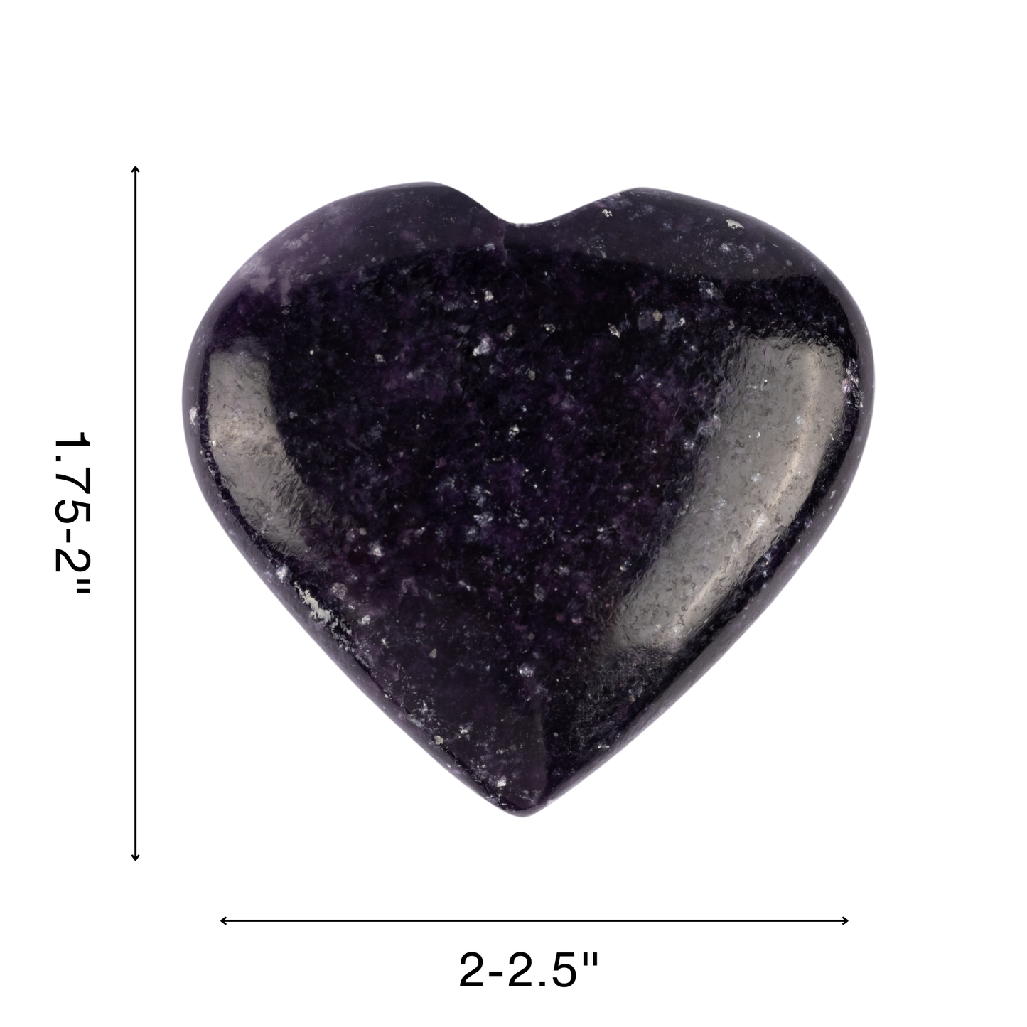 Lepidolite Heart Palm Stone, Polished Crystal Stone for Chakra Balancing, Meditation, Spiritual and Crystal Gift