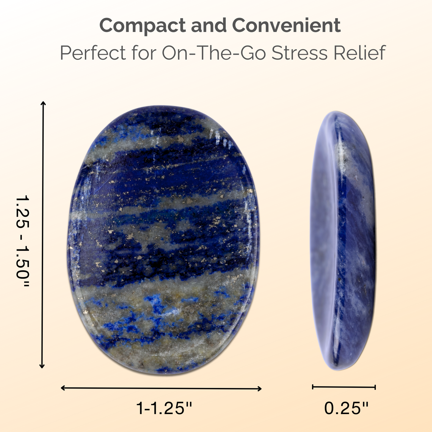 Lapis Lazuli Worry Stone for Anxiety Relief, Healing Crystals & Natural Energy Healing Thumb Stone, Perfect Meditation & Spiritual Gift