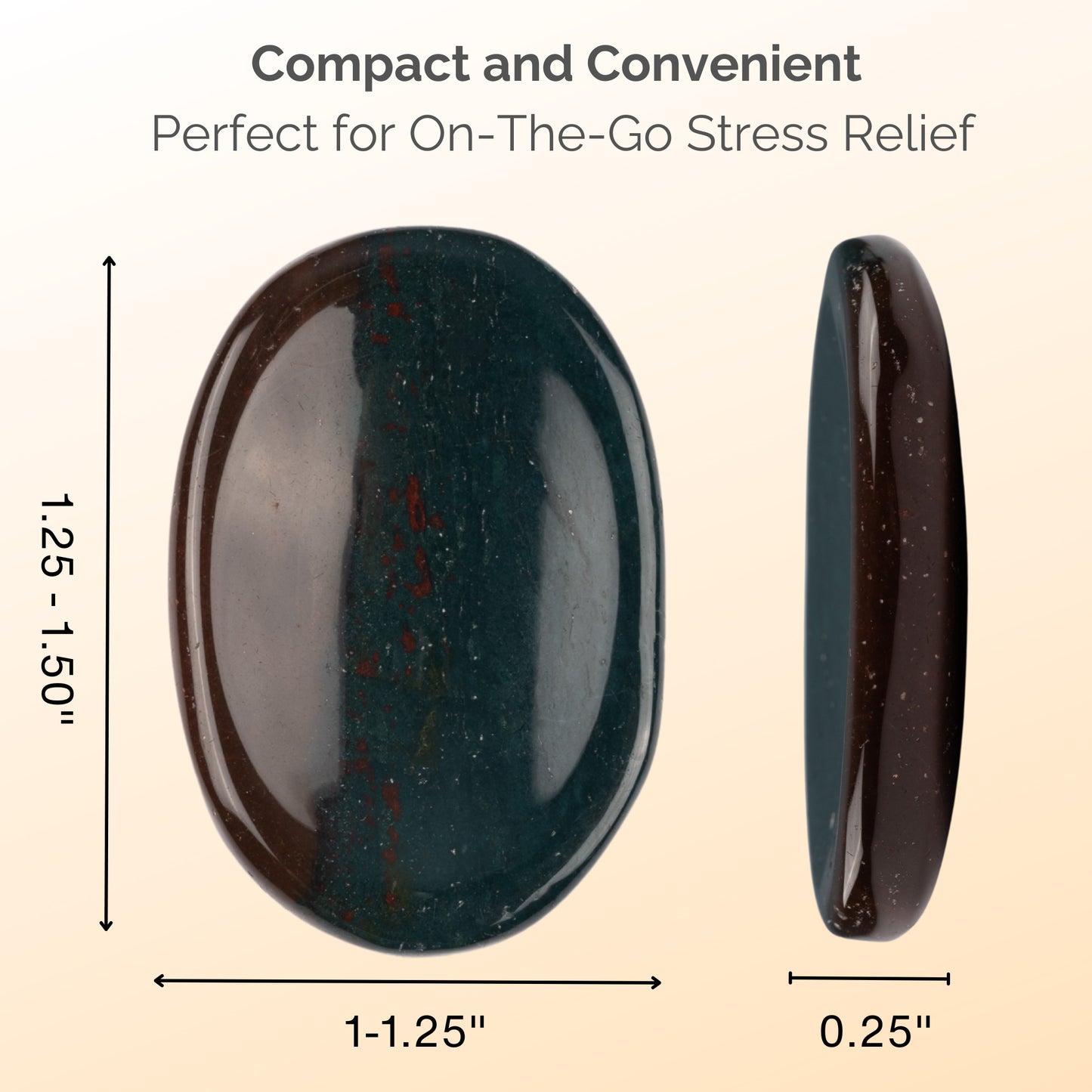 Bloodstone Worry Stone for Anxiety Relief, Healing Crystals & Natural Energy Healing Thumb Stone, Perfect Meditation & Spiritual Gift