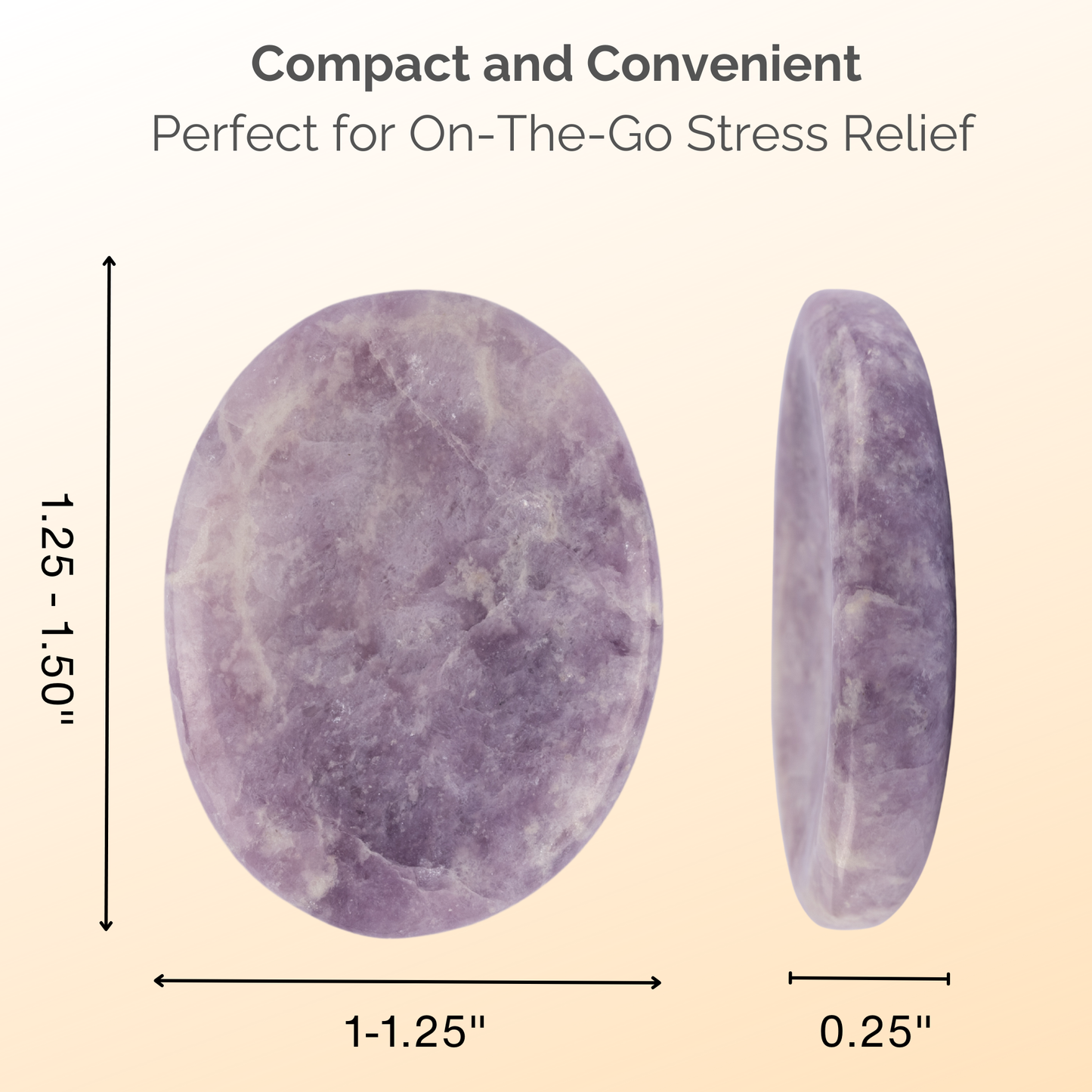 Lepidolite Worry Stone, Healing Crystals, Energy Healing Thumb Stone, Meditation & Spiritual Gift