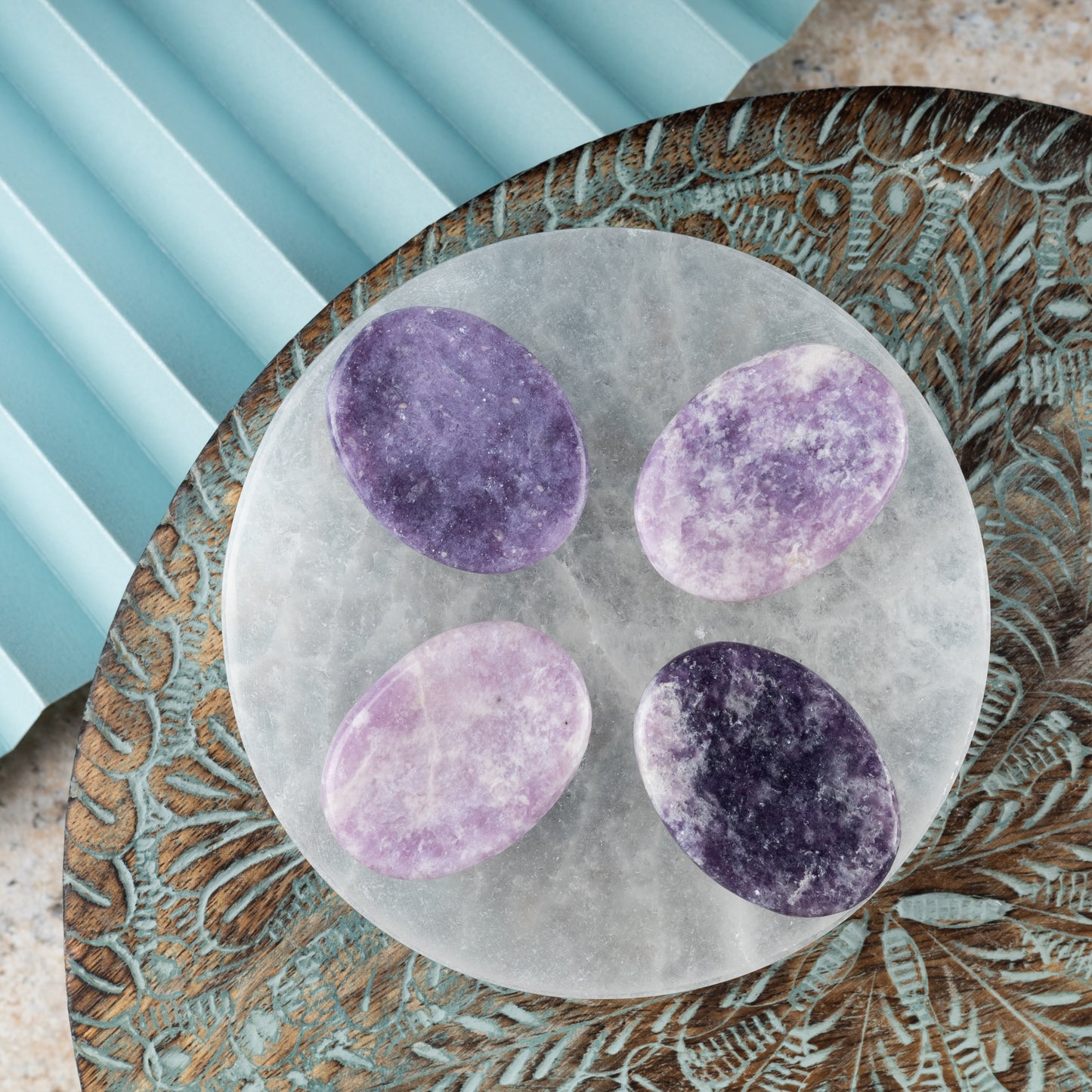 Lepidolite Worry Stone, Healing Crystals, Energy Healing Thumb Stone, Meditation & Spiritual Gift