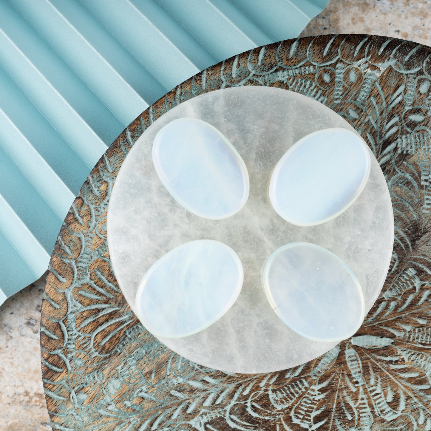 Opalite Worry Stone, Healing Crystals, Energy Healing Thumb Stone, Perfect Meditation & Spiritual Gift