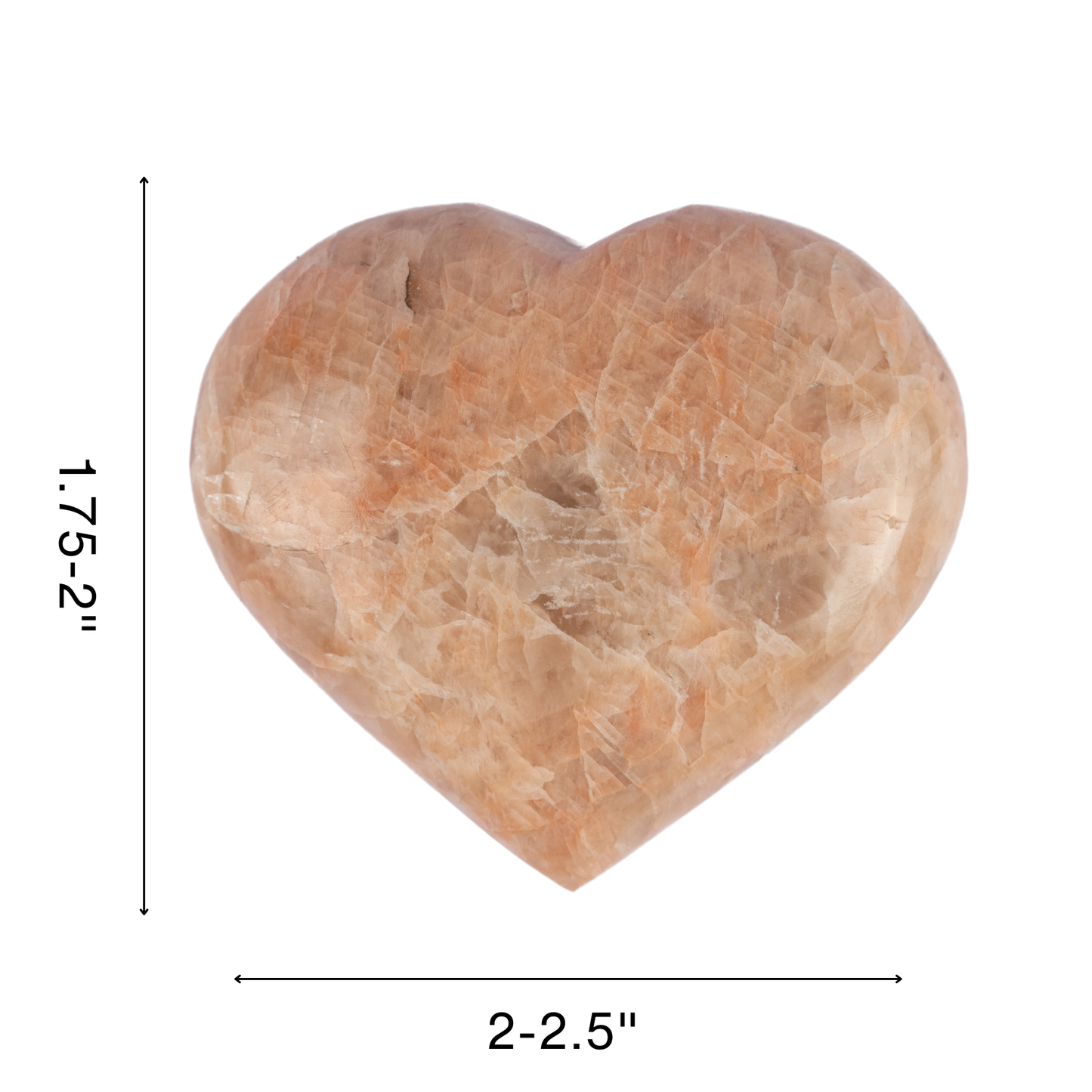 Peach Moonstone Heart Palm Stone, Polished Crystal Stone for Chakra Balancing, Meditation, Spiritual and Crystal Gift