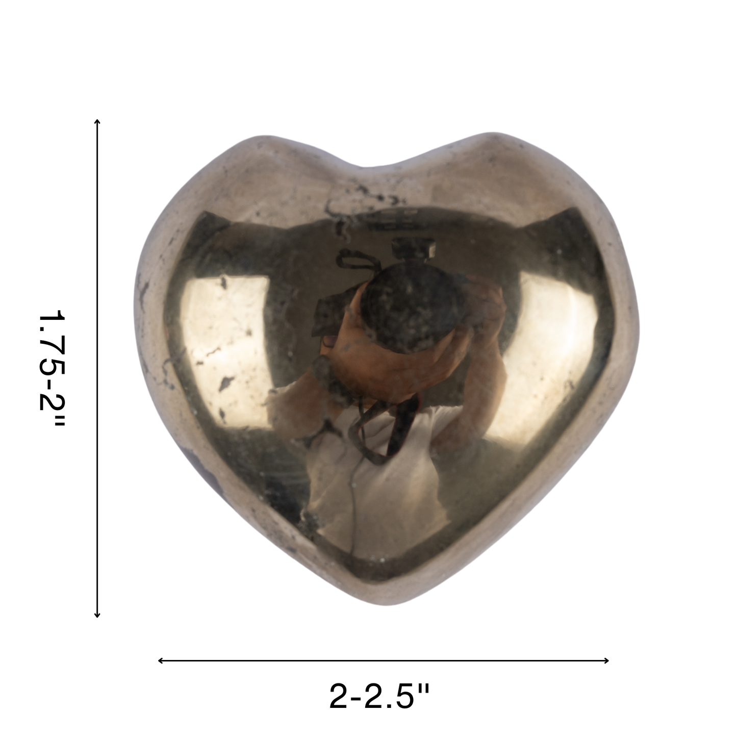 Pyrite Heart Palm Stone, Polished Crystal Stone for Chakra Balancing, Meditation, Spiritual and Crystal Gift