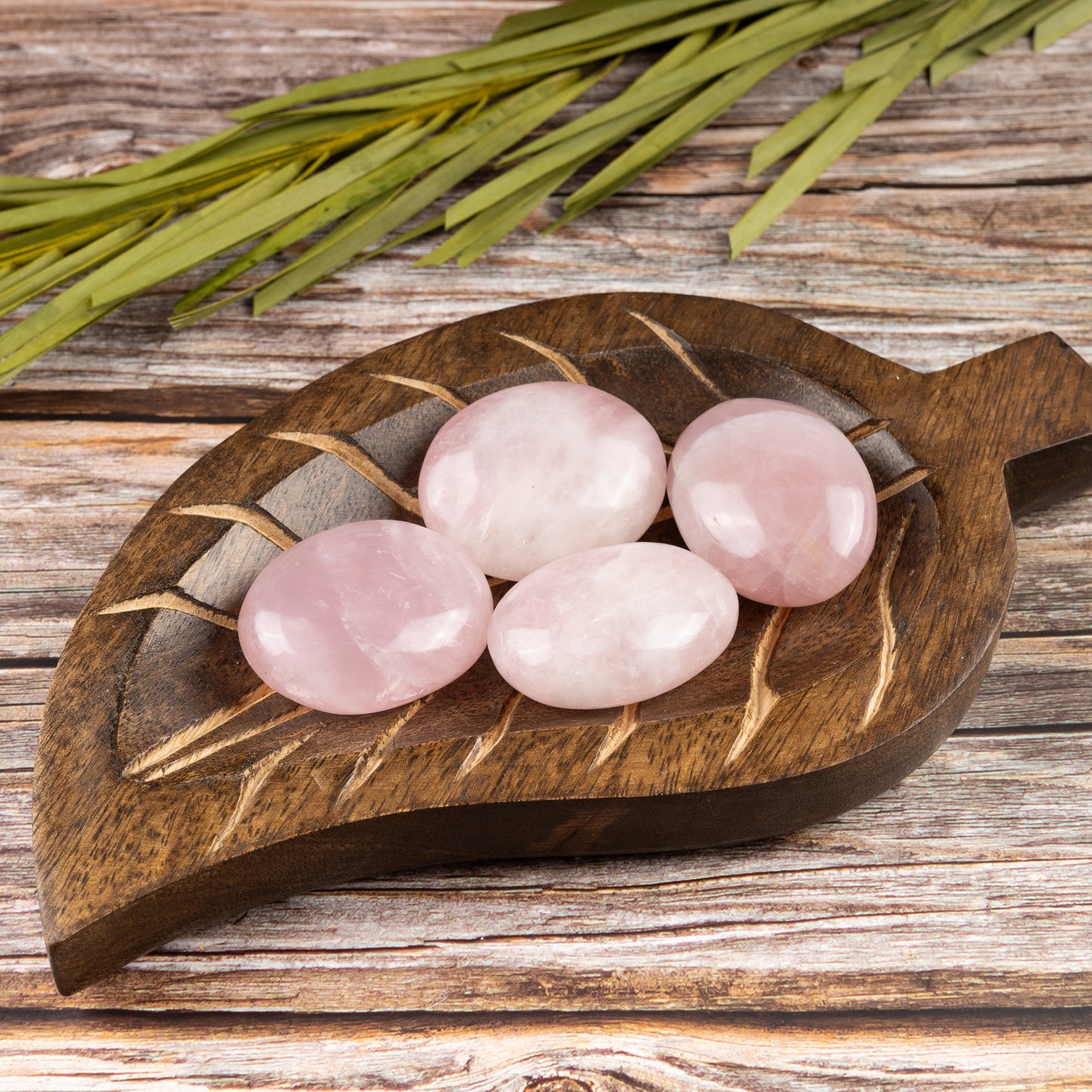 Rose Quartz Palm Stone, Polished Crystal Stone for Chakra Balancing, Meditation, Spiritual and Crystal Gift