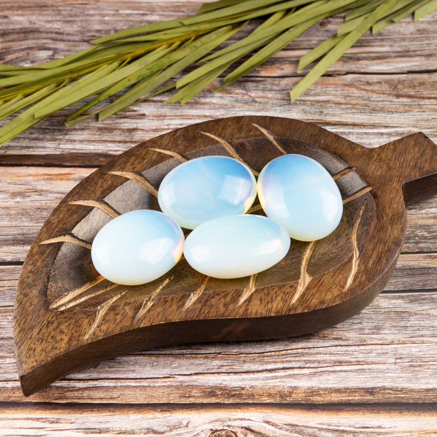 Opalite Palm Stone, Polished Crystal Stone for Chakra Balancing, Meditation, Spiritual and Crystal Gift