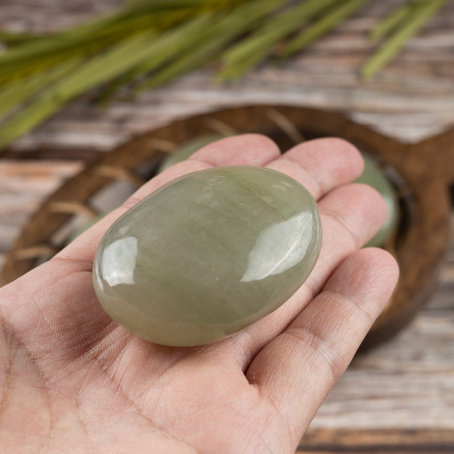 Green Aventurine Palm Stone, Polished Crystal Stone for Chakra Balancing, Meditation, Spiritual and Crystal Gift